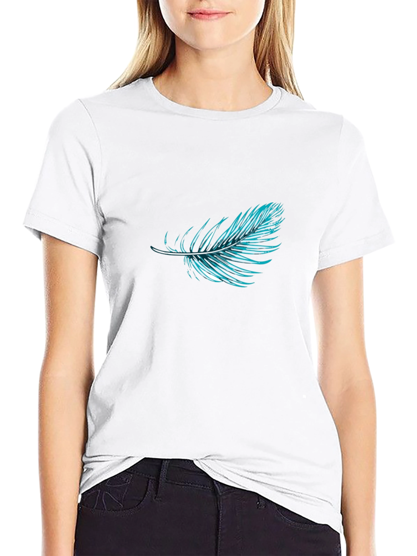 Feather Graphic Black T-Shirt | Stylish Casual Wear