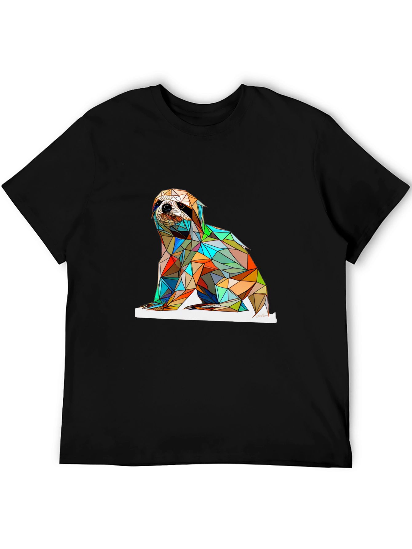 Geometric Sloth Graphic T-Shirt - Modern & Stylish