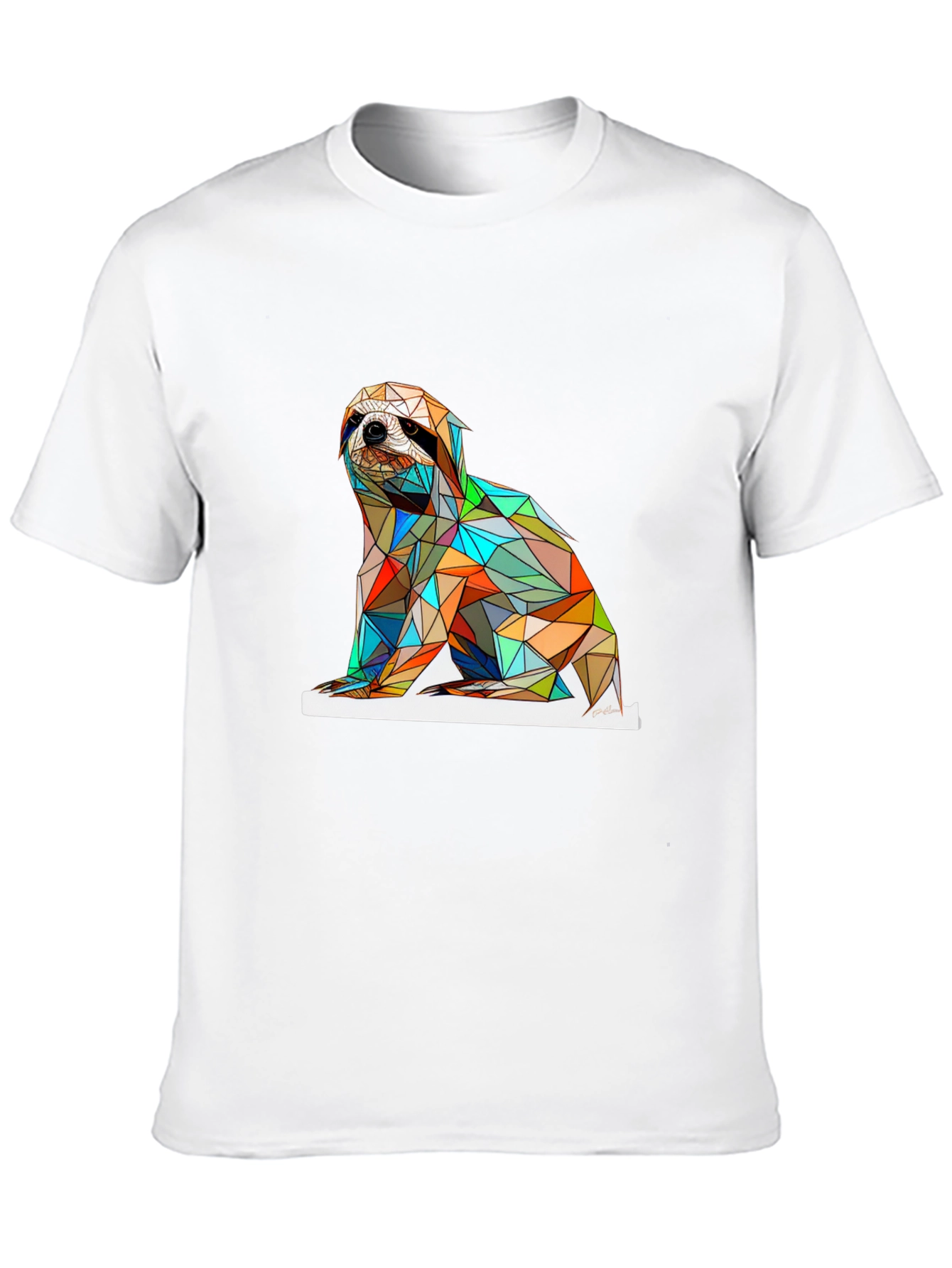 Geometric Sloth Graphic T-Shirt - Modern & Stylish