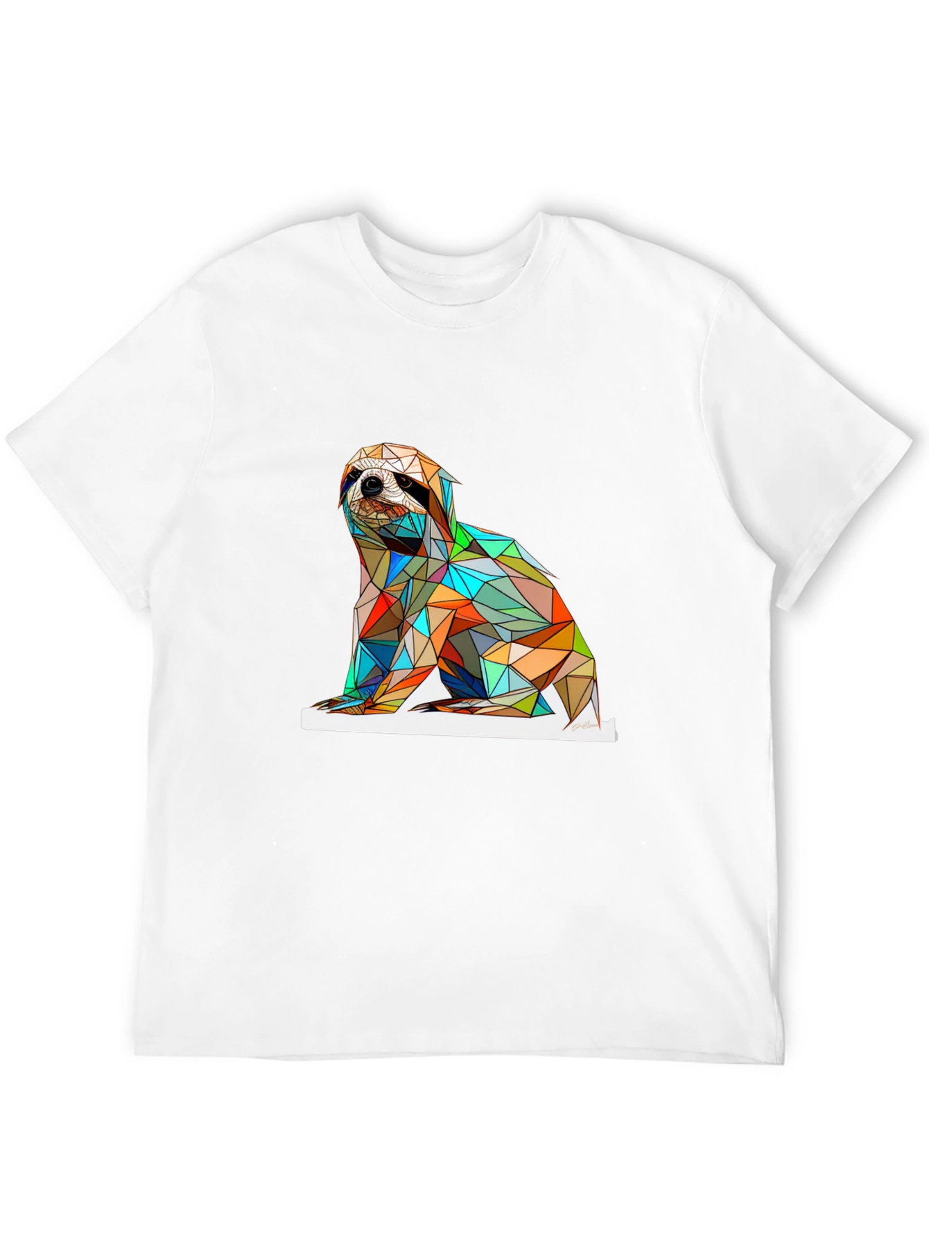 Geometric Sloth Graphic T-Shirt - Modern & Stylish