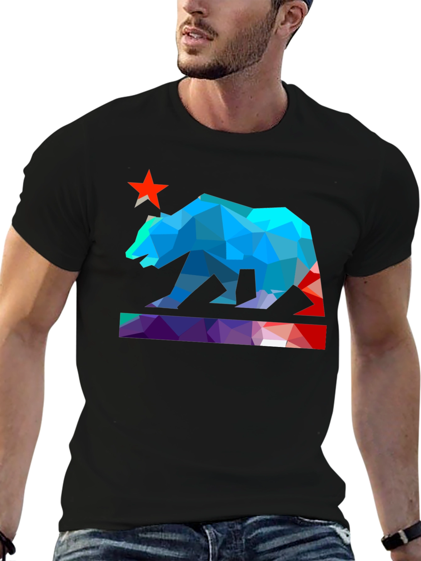 Geometric California Bear T-Shirt