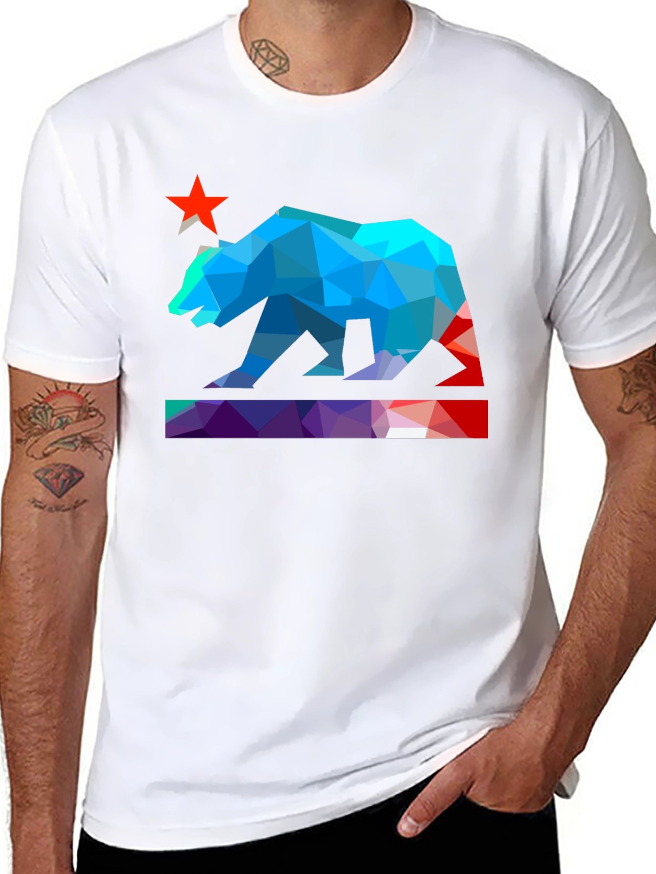 Geometric California Bear T-Shirt