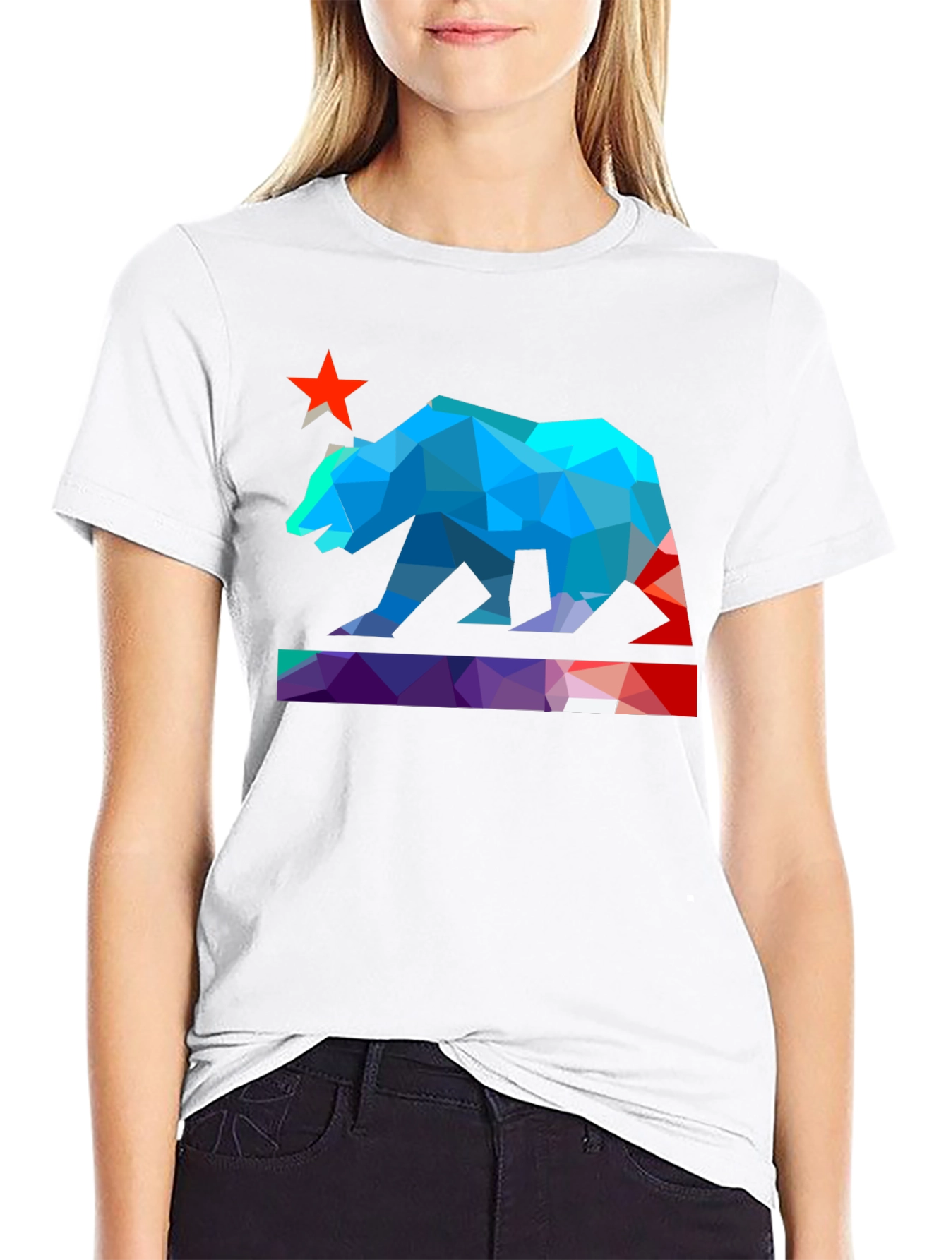 Geometric California Bear T-Shirt