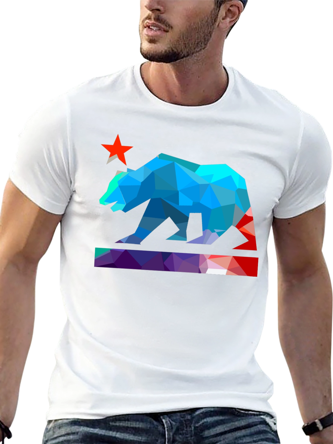 Geometric California Bear T-Shirt