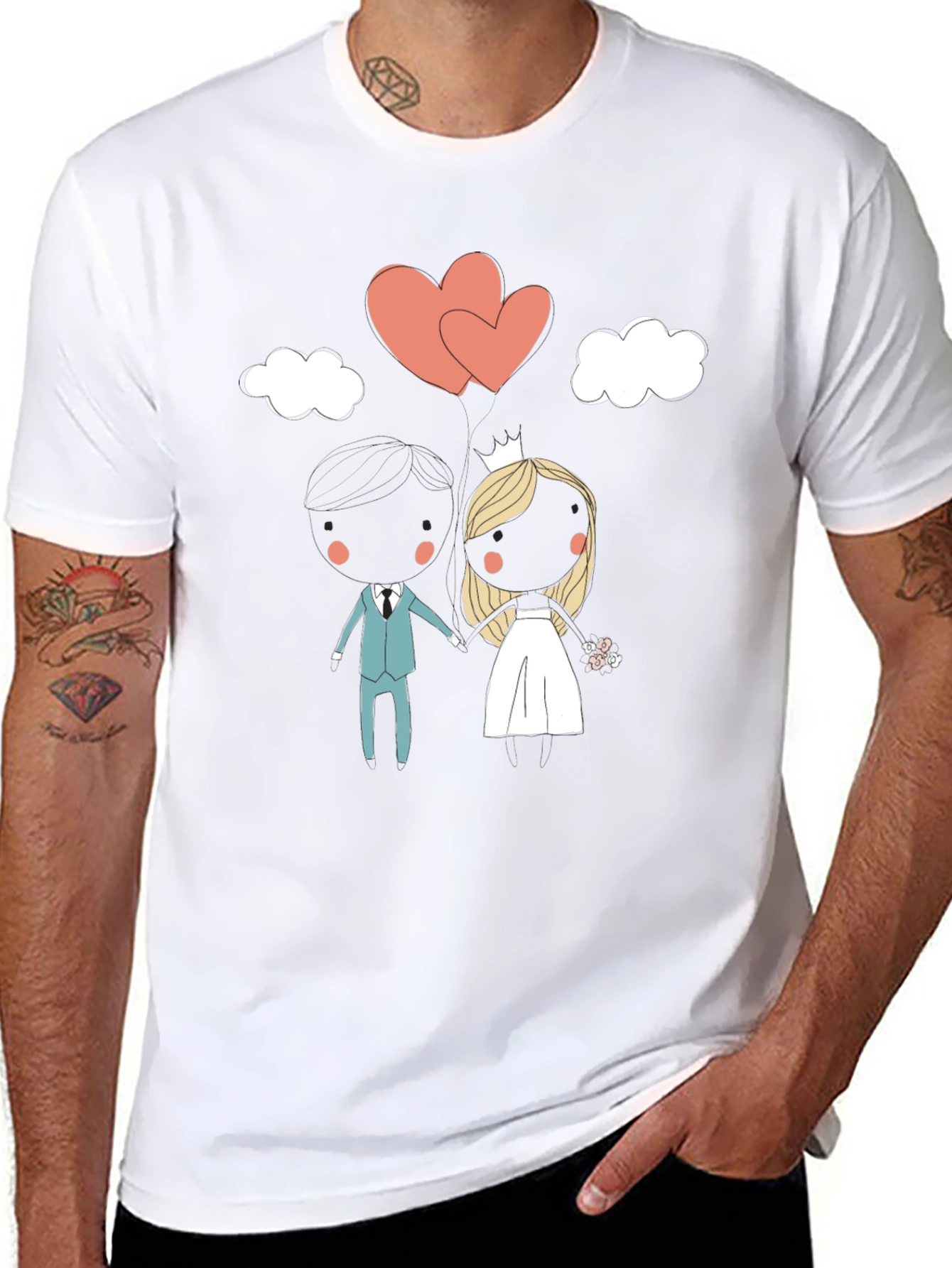 Cartoon Wedding Graphic Tee