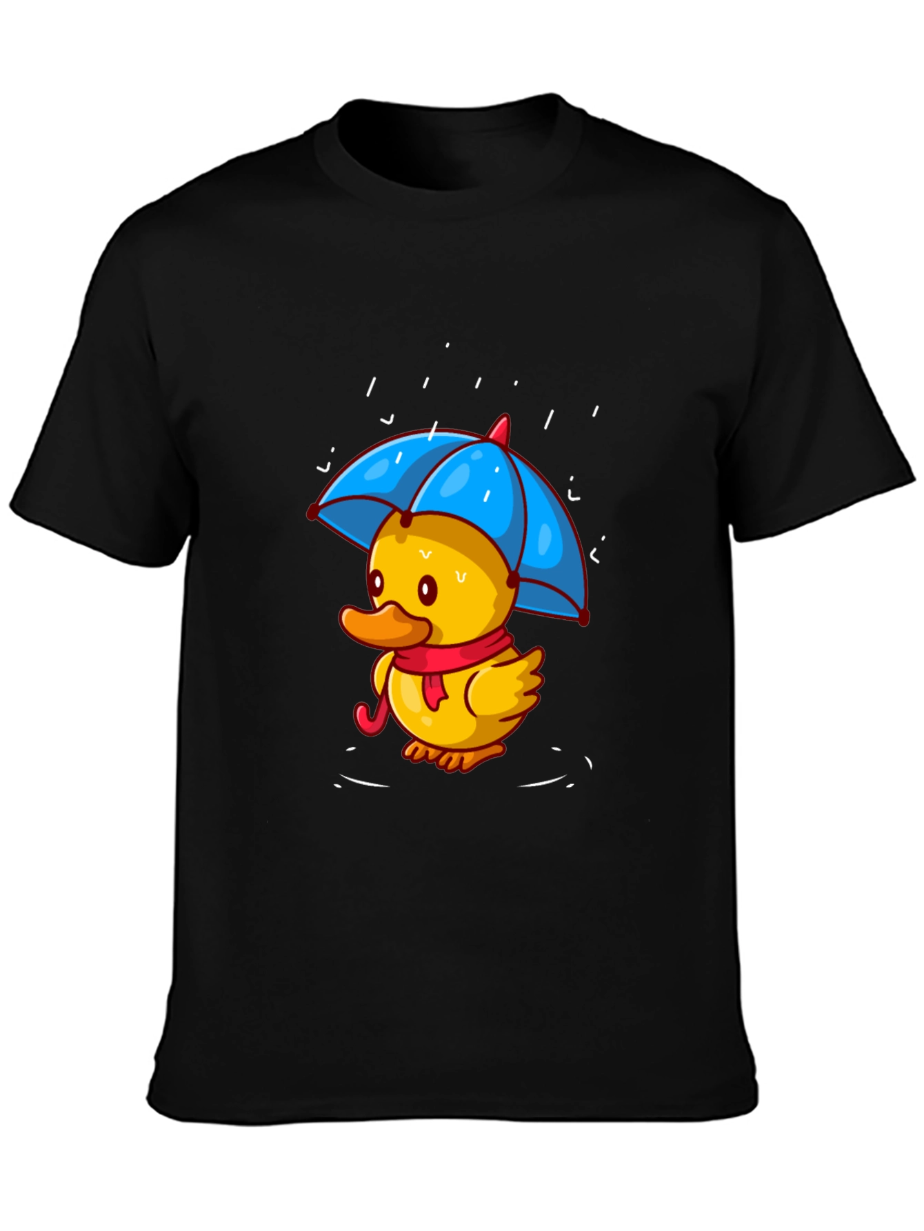 Duck Under Umbrella Black T-Shirt