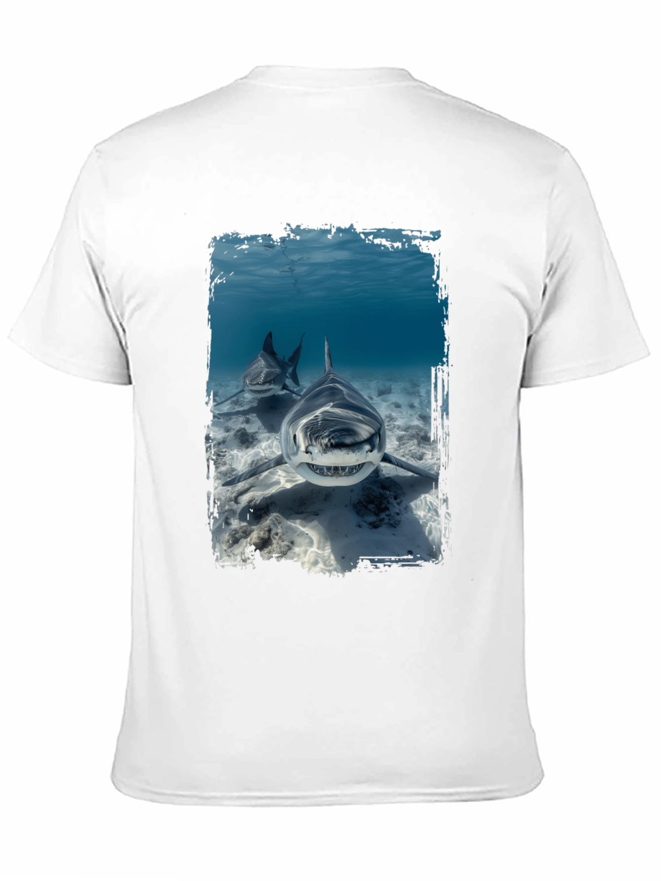 Shark Attack Graphic T-Shirt - Black