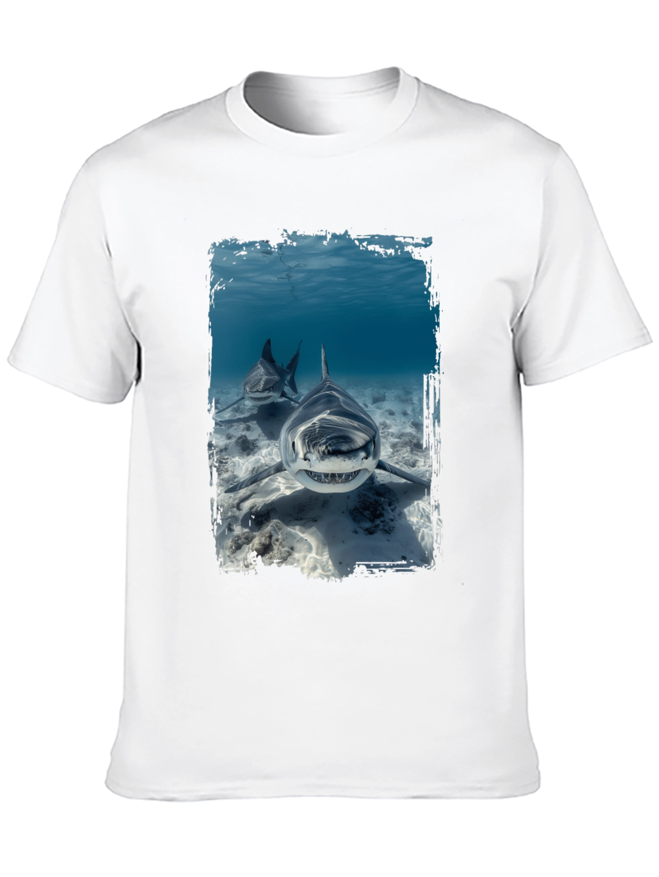 Shark Attack Graphic T-Shirt - Black