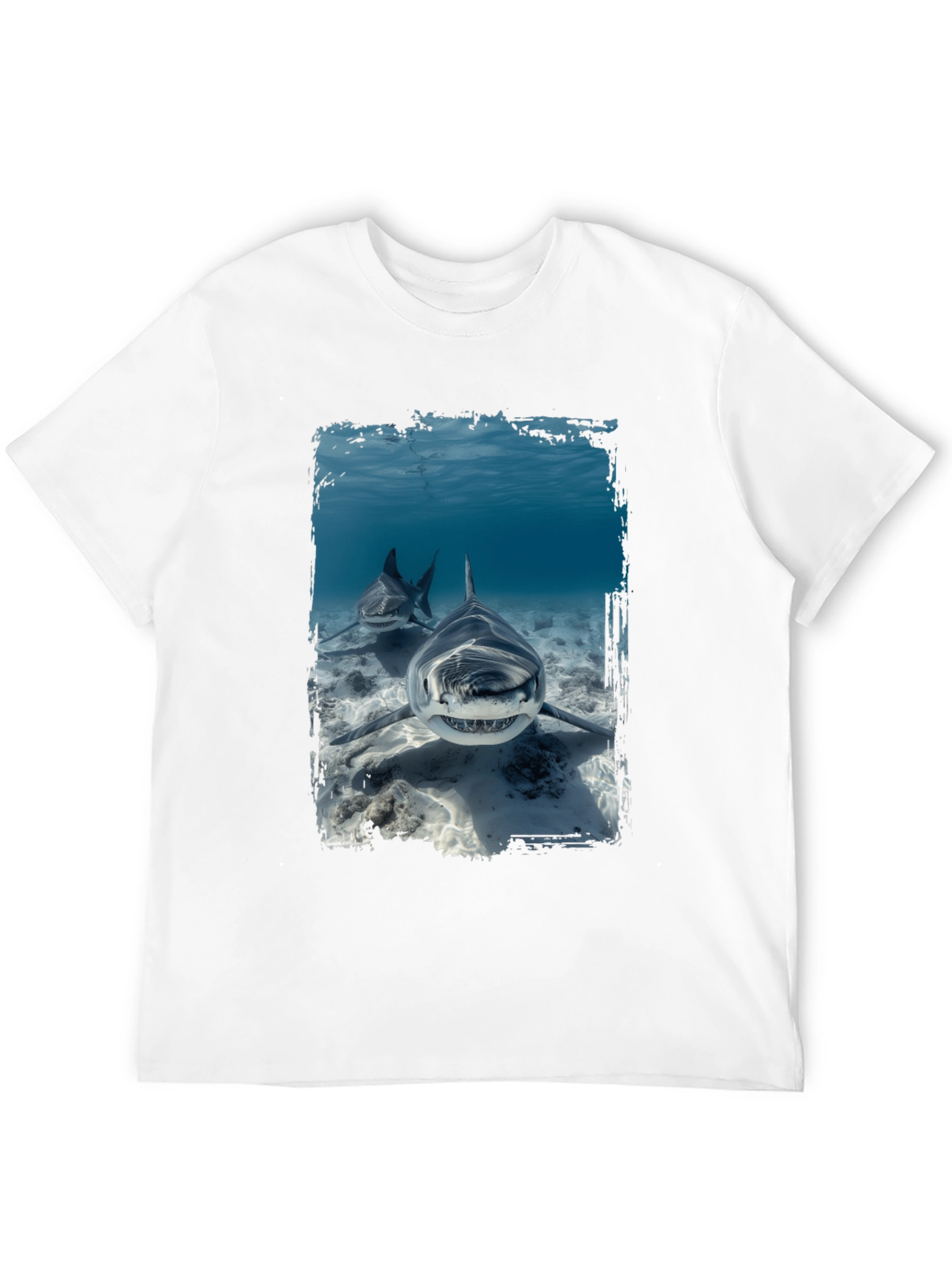 Shark Attack Graphic T-Shirt - Black