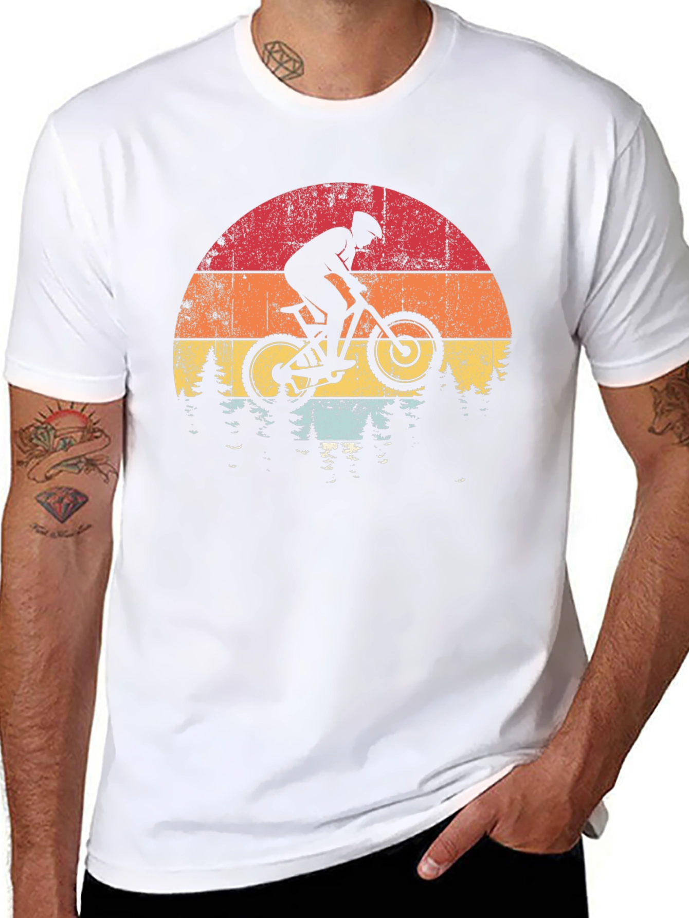 Mountain Biker Sunset Graphic Tee
