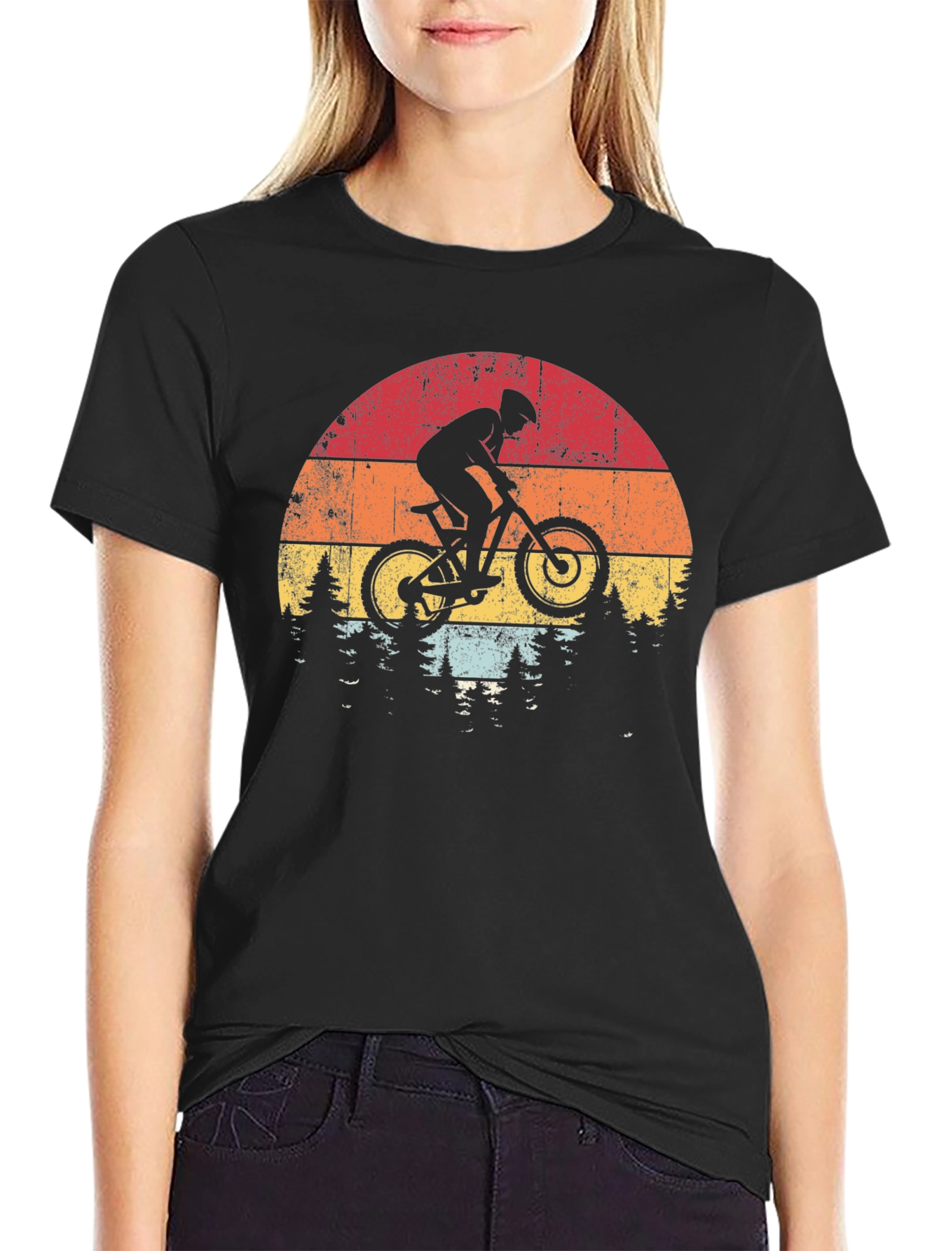 Mountain Biker Sunset Graphic Tee