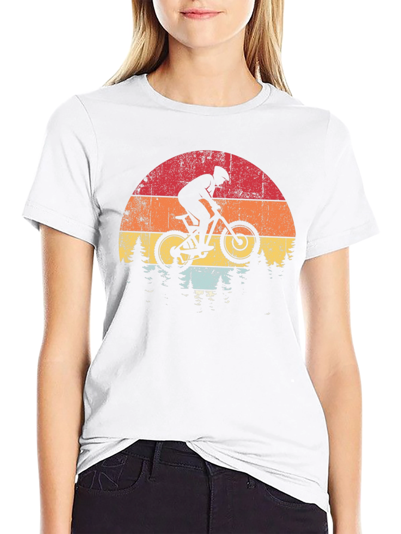 Mountain Biker Sunset Graphic Tee