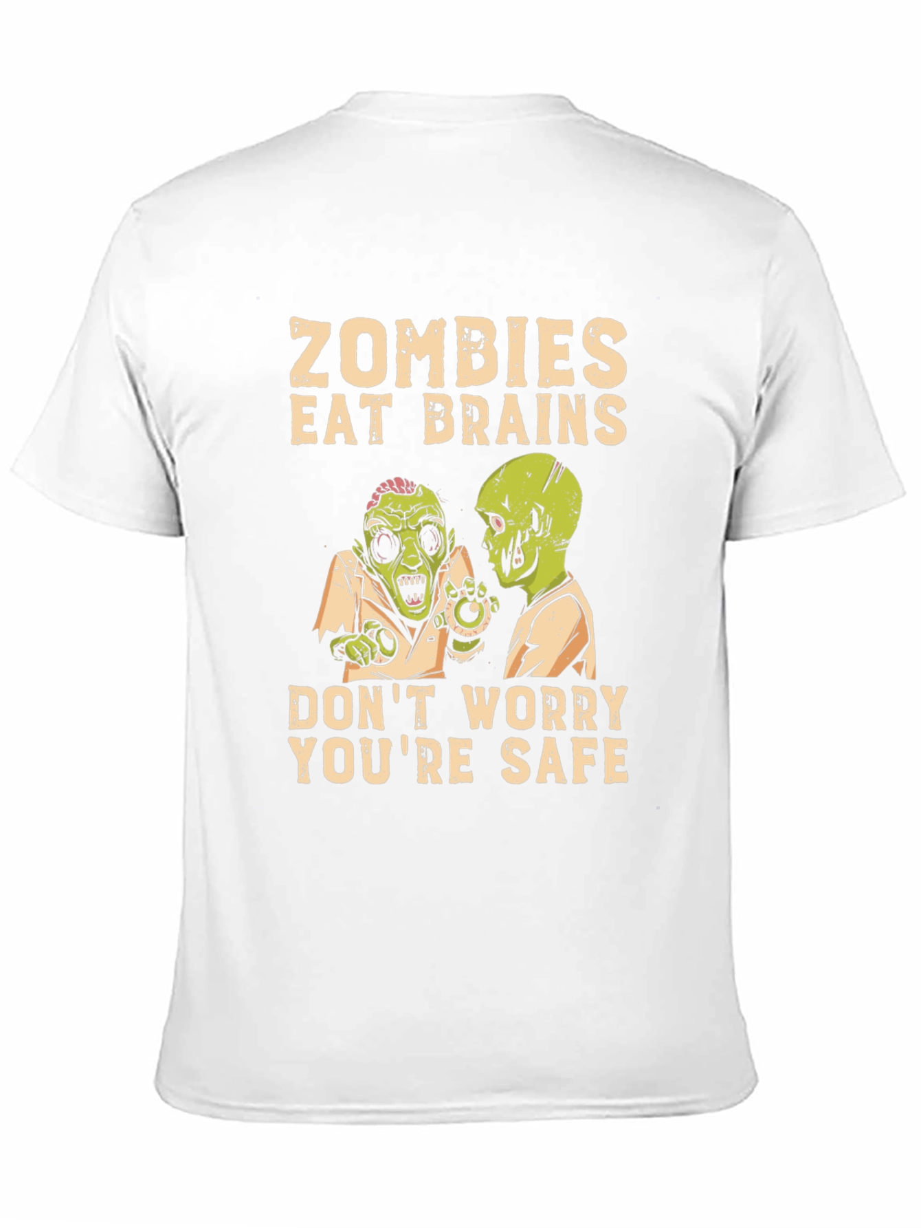 Zombies Eat Brains Graphic Tee - Halloween Humor