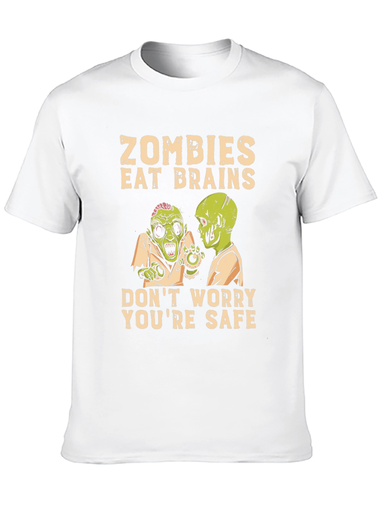 Zombies Eat Brains Graphic Tee - Halloween Humor