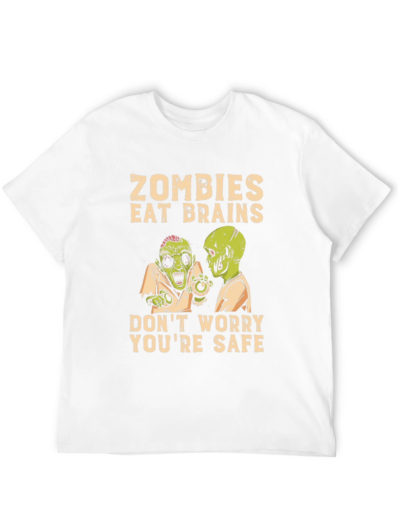 Zombies Eat Brains Graphic Tee - Halloween Humor