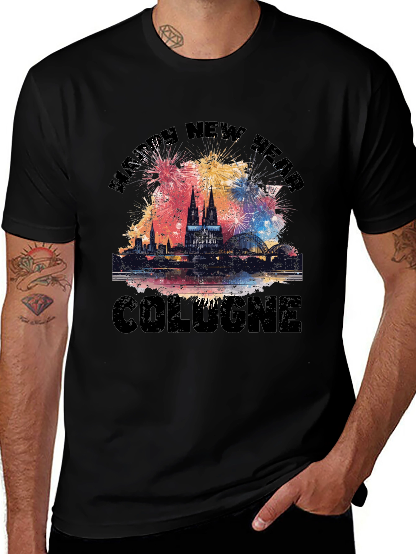 Happy New Year Cologne Graphic T-Shirt