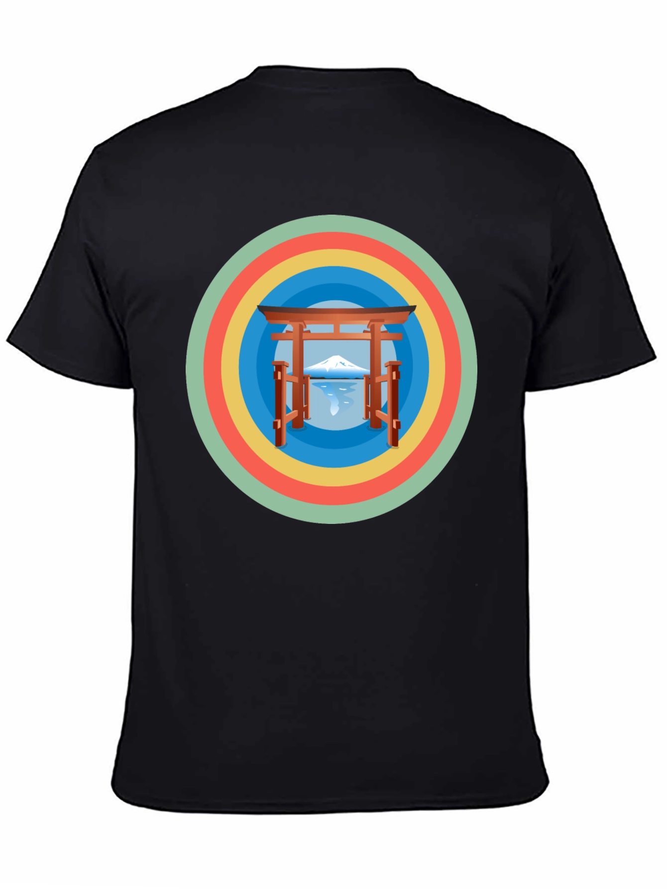 Retro Japanese Graphic Tee - Mens Black T-Shirt