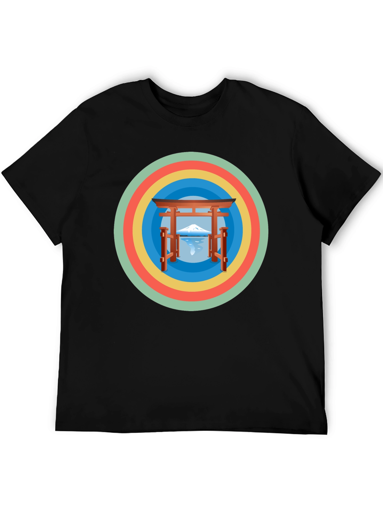 Retro Japanese Graphic Tee - Mens Black T-Shirt