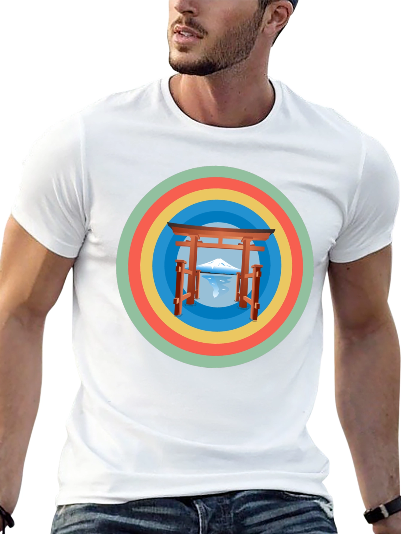 Retro Japanese Graphic Tee - Mens Black T-Shirt