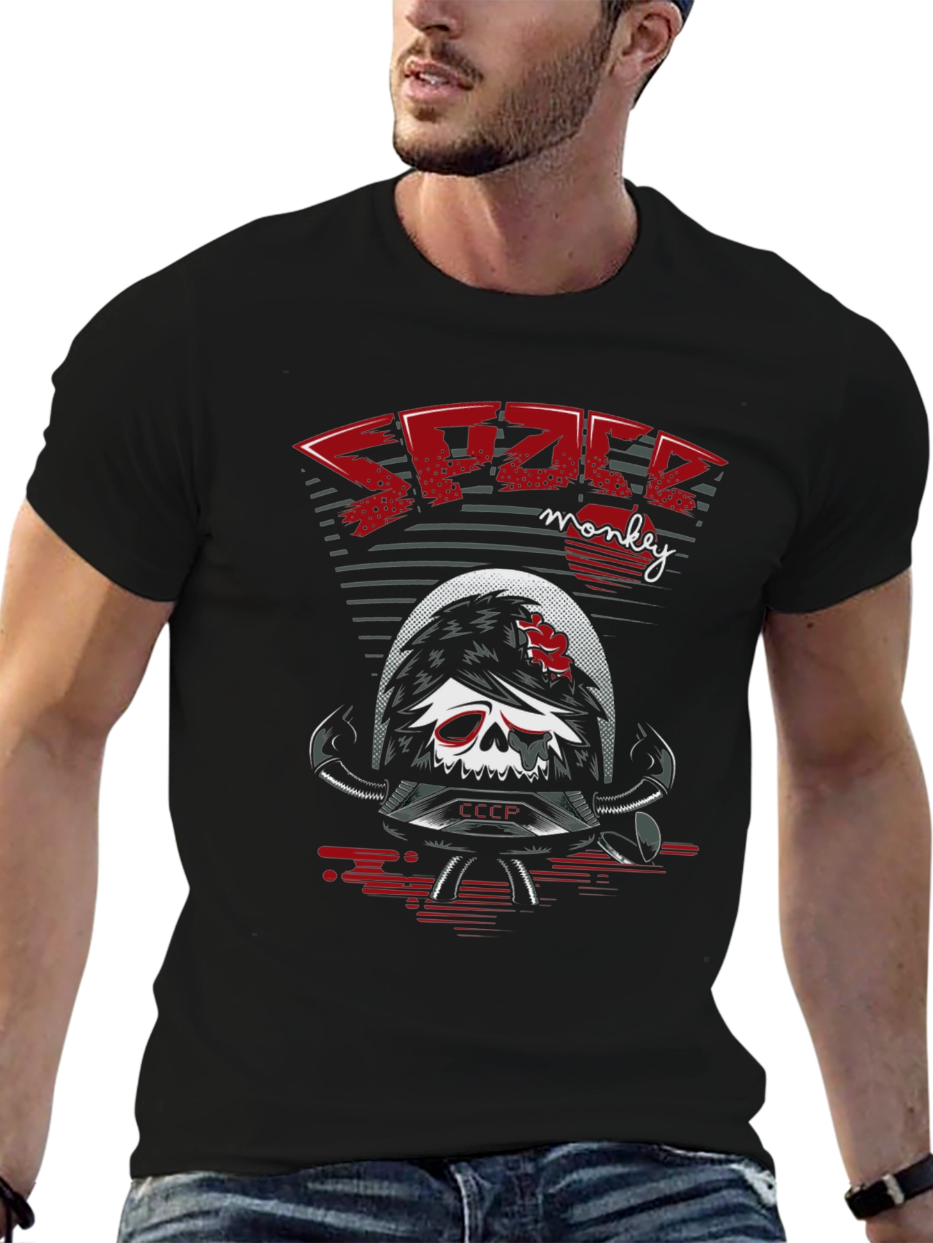 Space Monkey T-Shirt - Retro Graphic Tee
