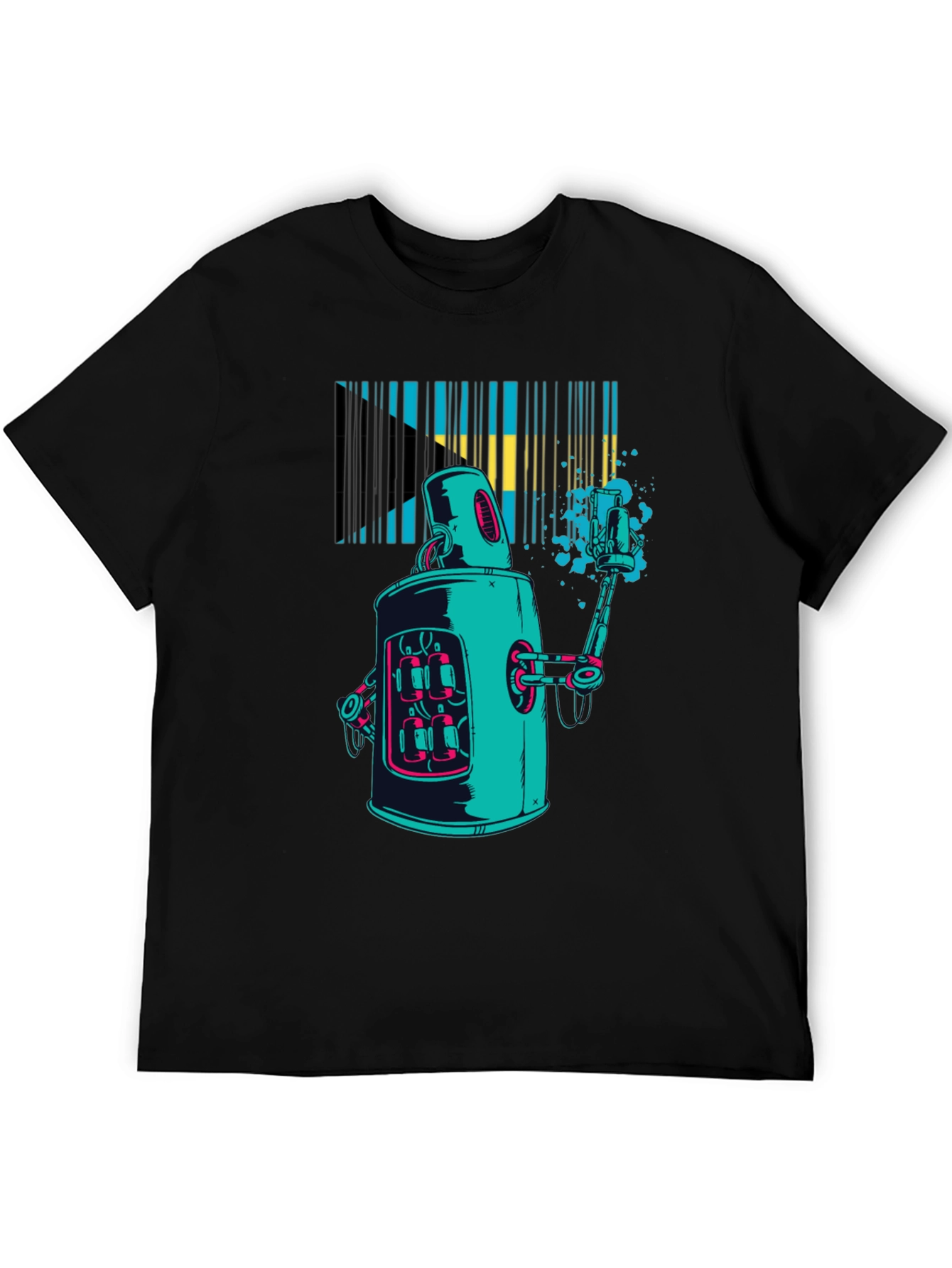 Robot Bahamas Flag Graphic Tee