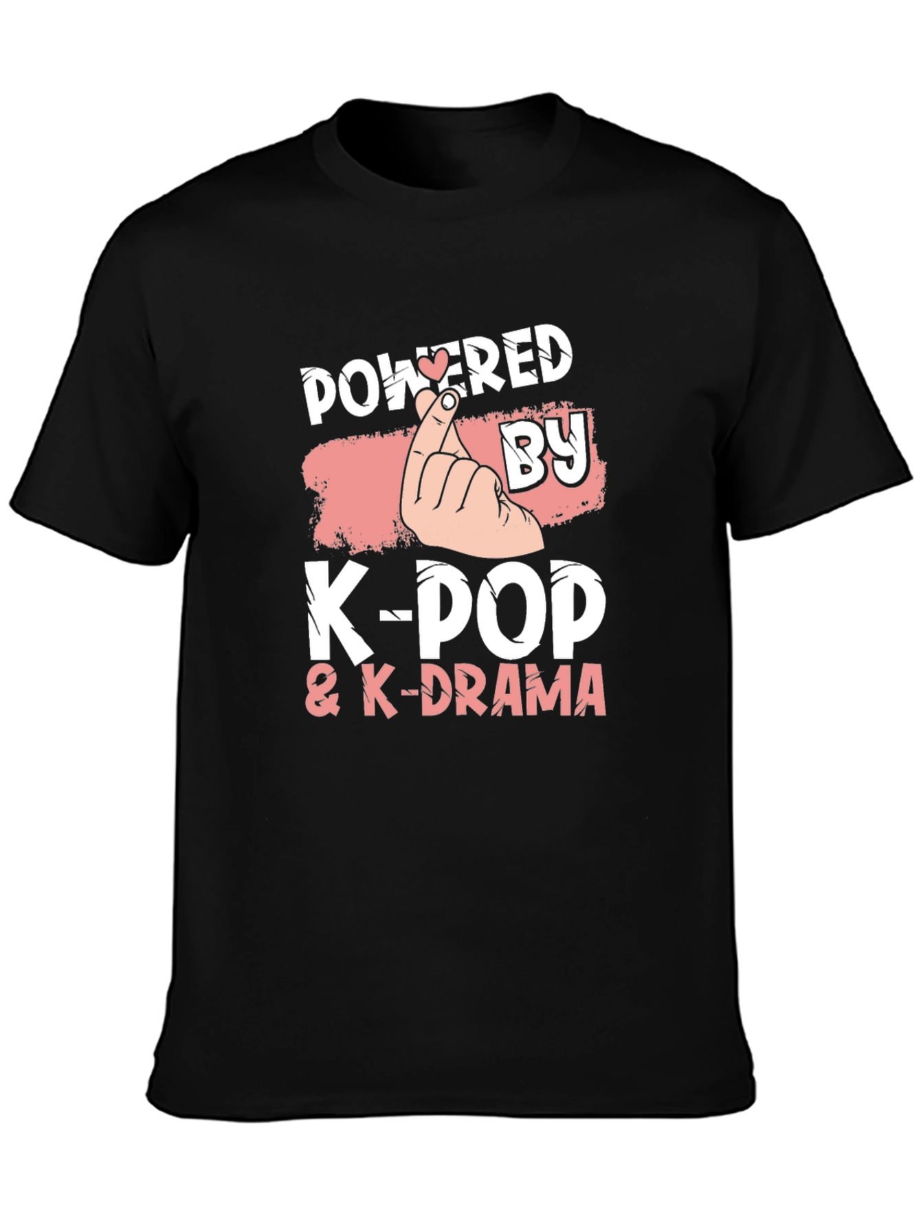 Powered by K-Pop & K-Drama Black T-Shirt