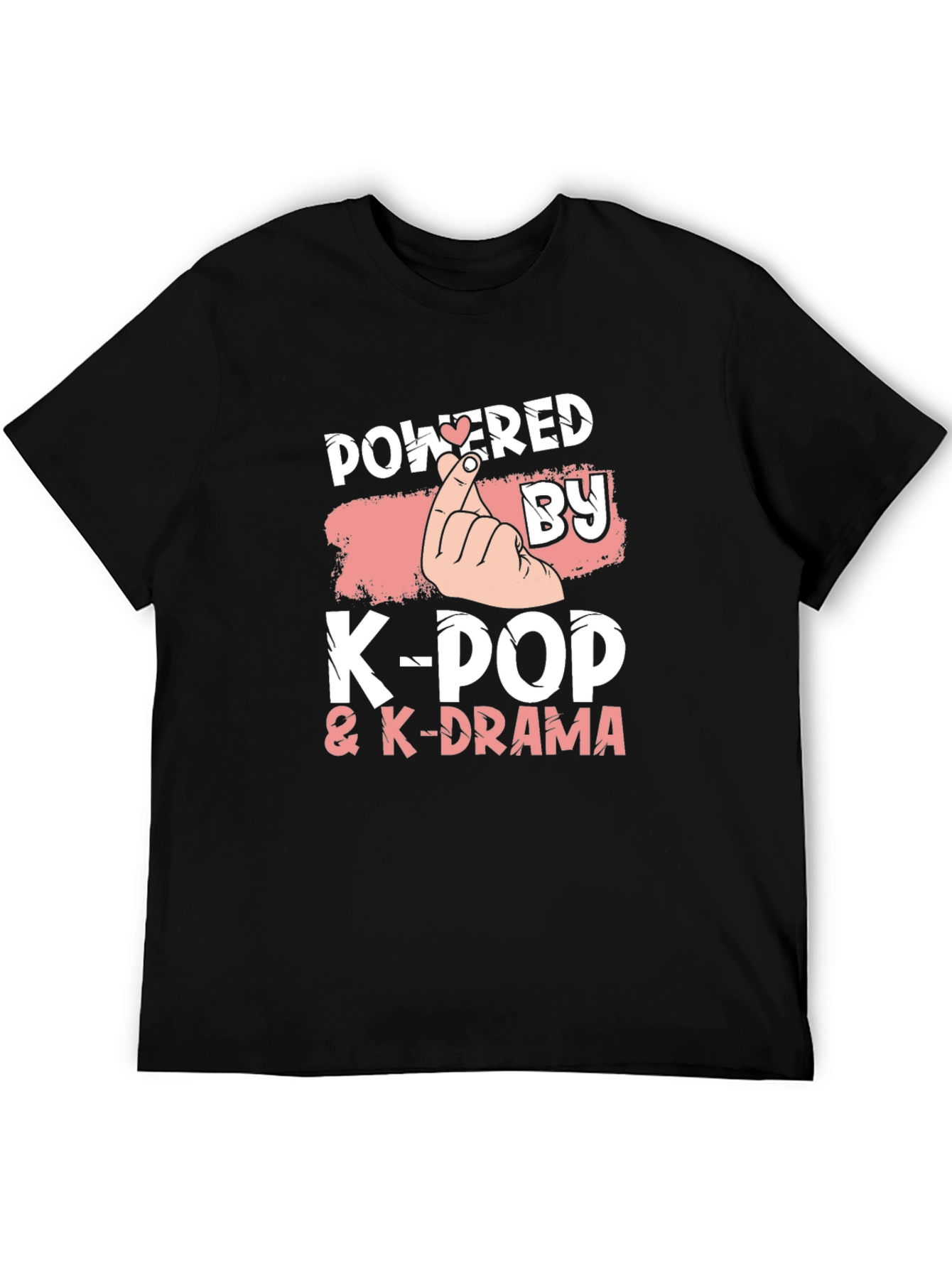 Powered by K-Pop & K-Drama Black T-Shirt
