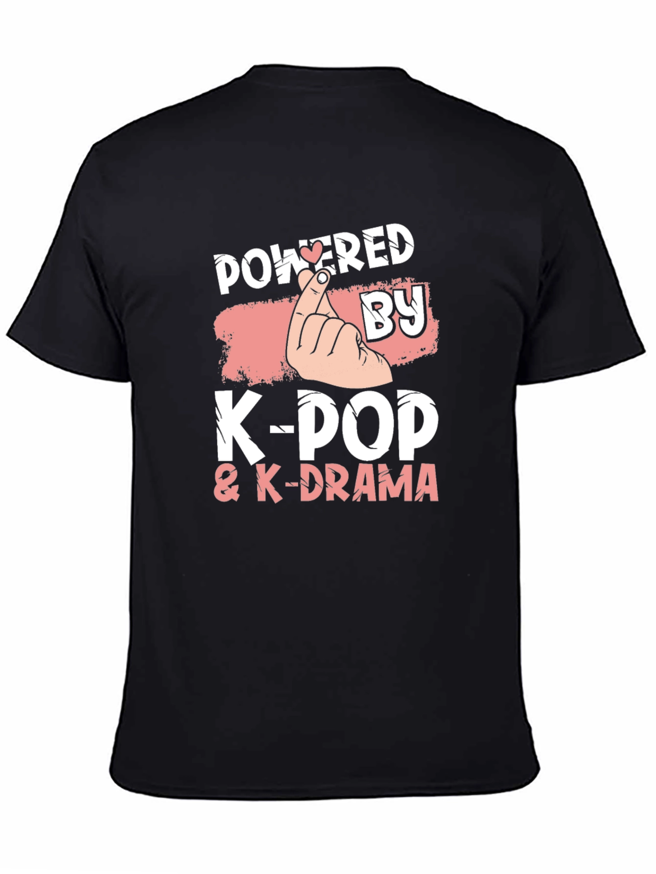 Powered by K-Pop & K-Drama Black T-Shirt