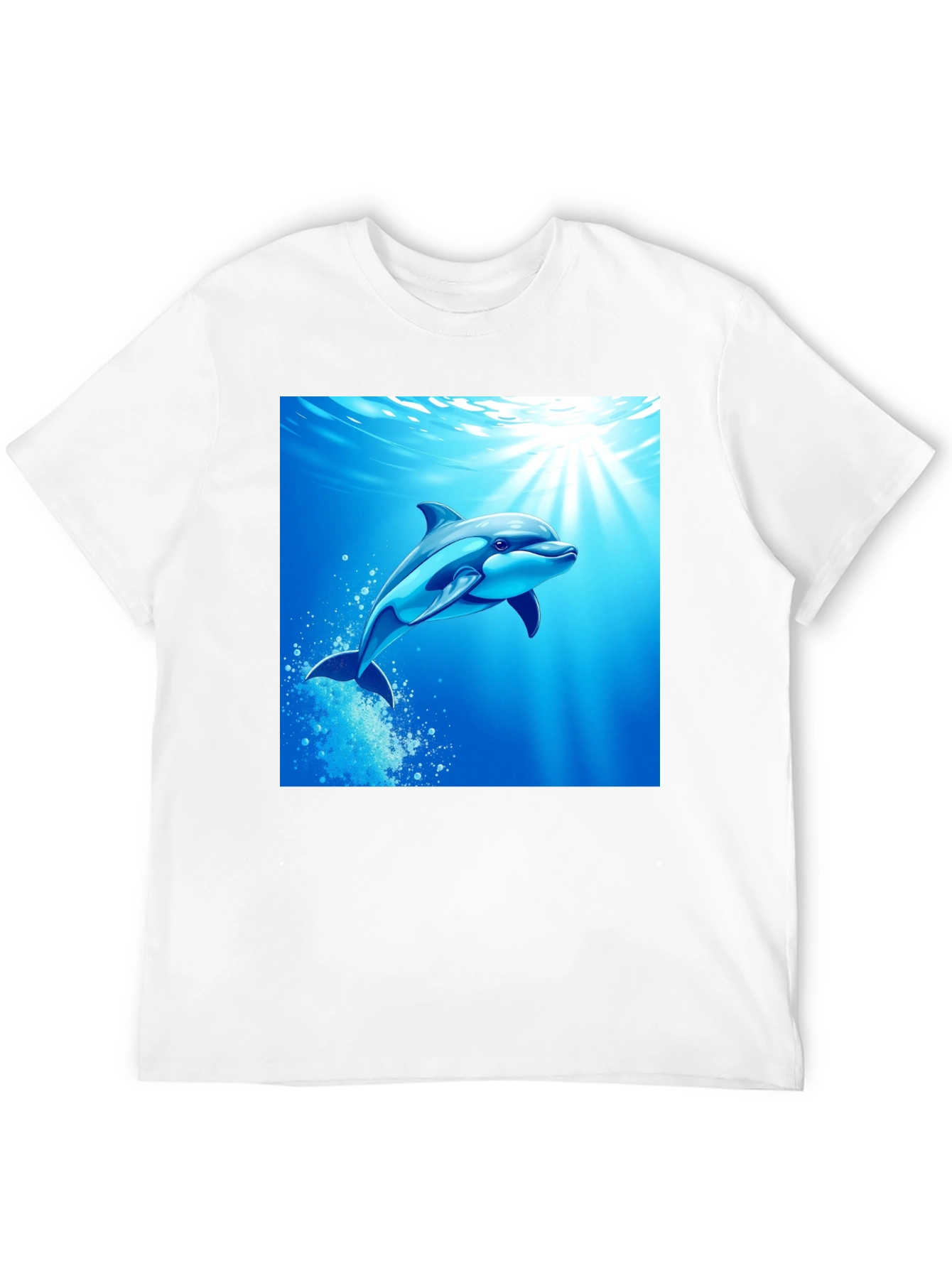 Dolphin Graphic Print Black T-Shirt
