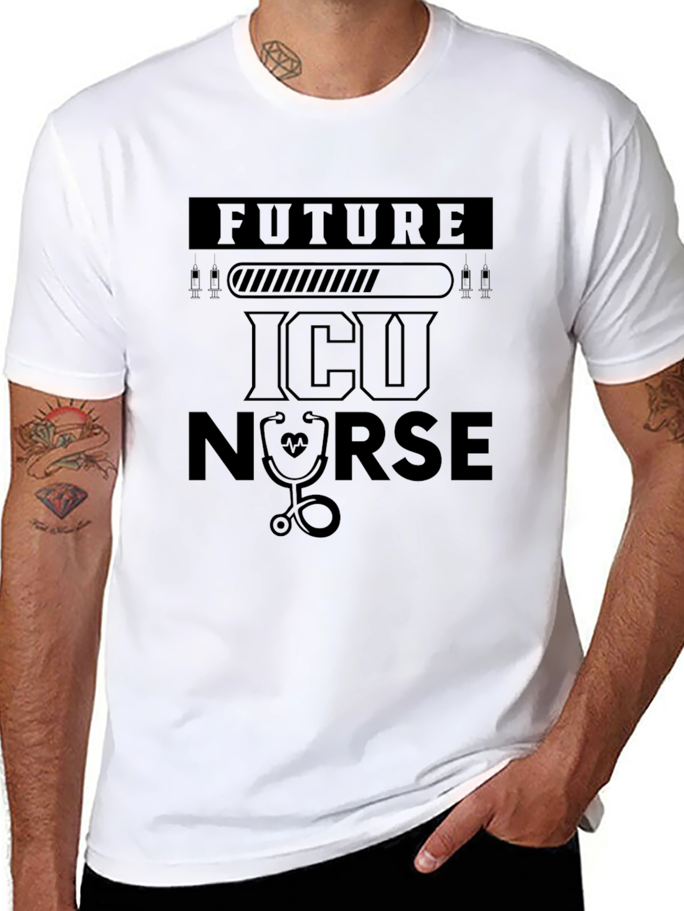 Future ICU Nurse Black Graphic T-Shirt