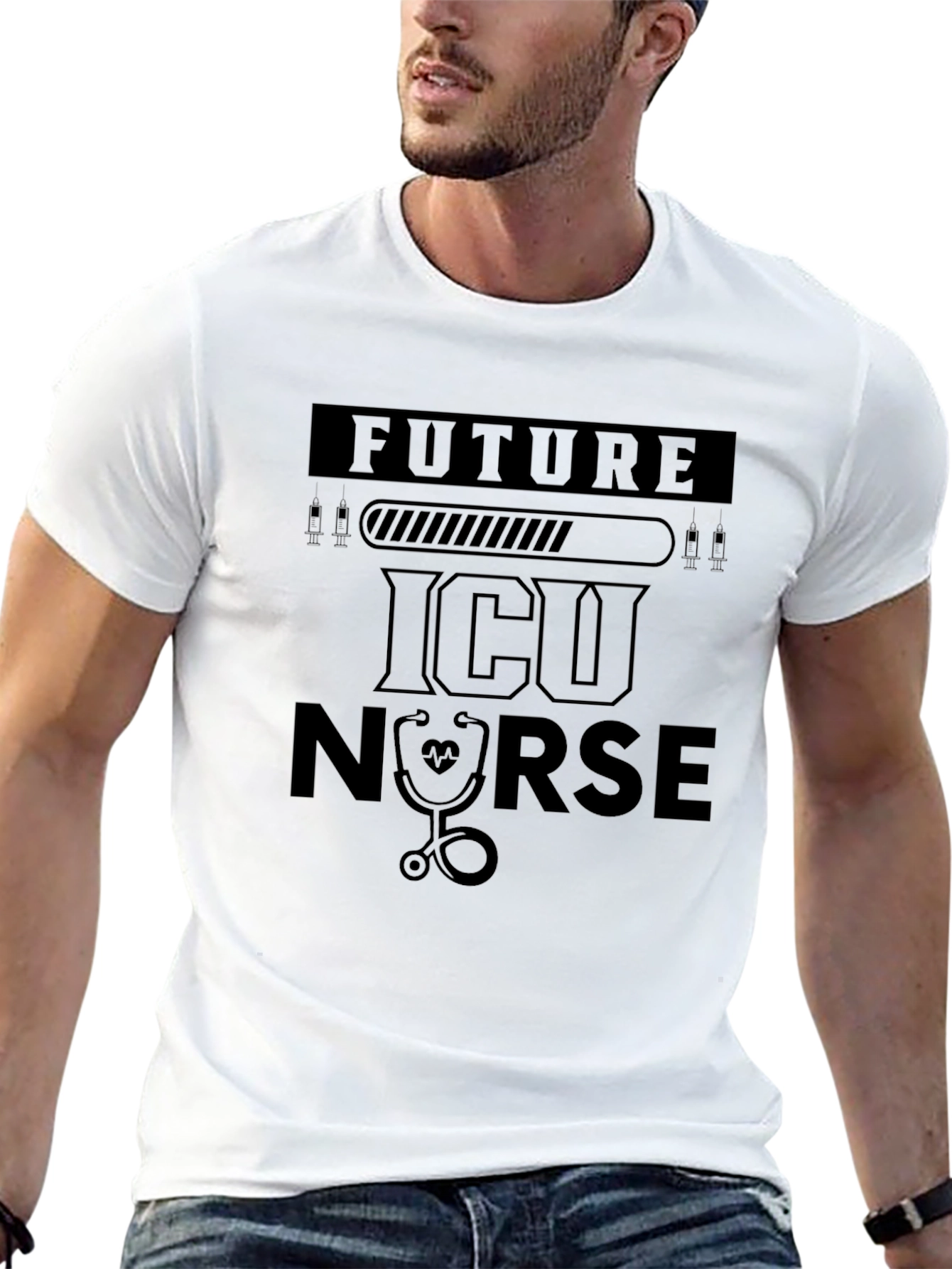 Future ICU Nurse Black Graphic T-Shirt