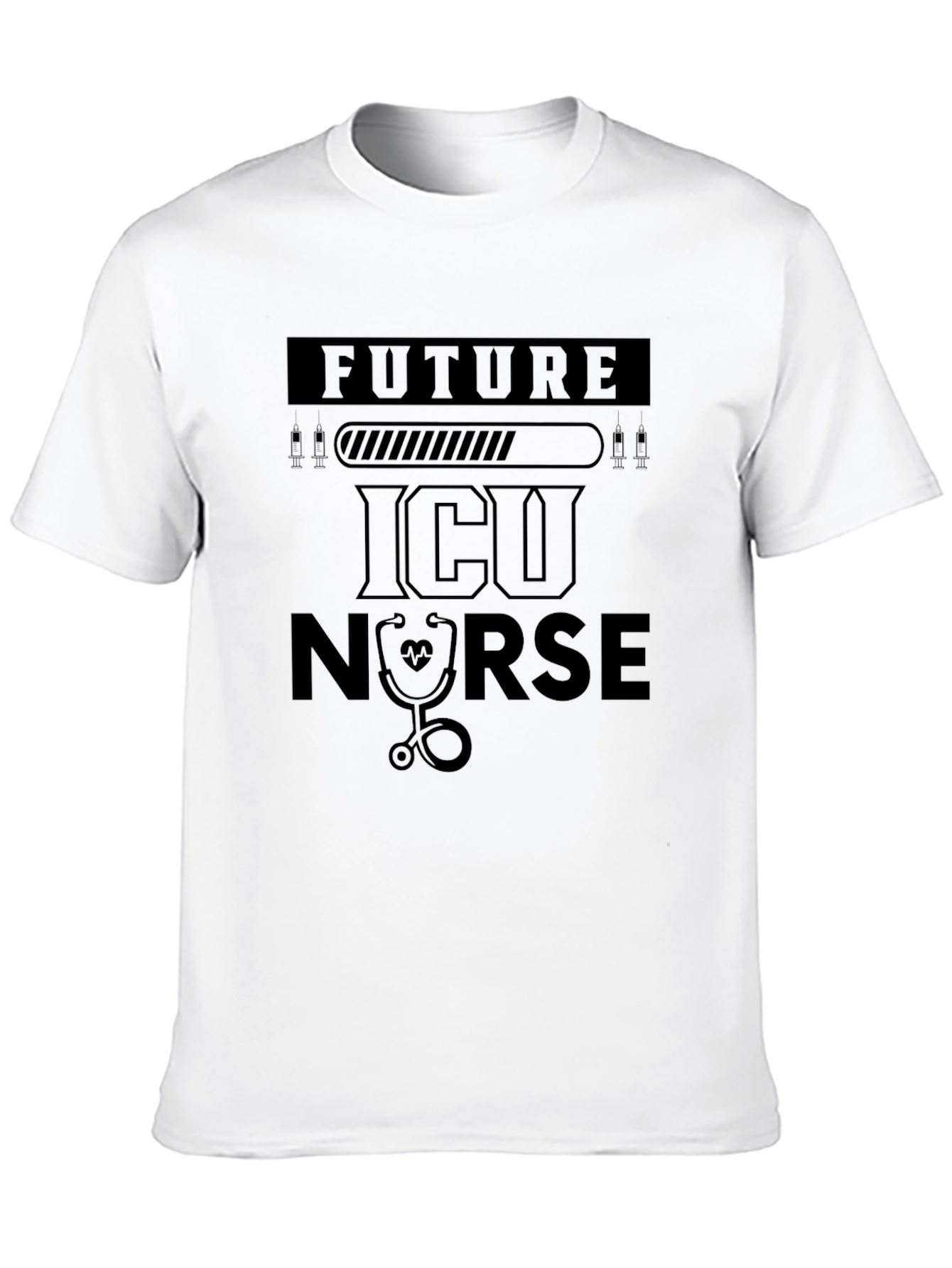 Future ICU Nurse Black Graphic T-Shirt