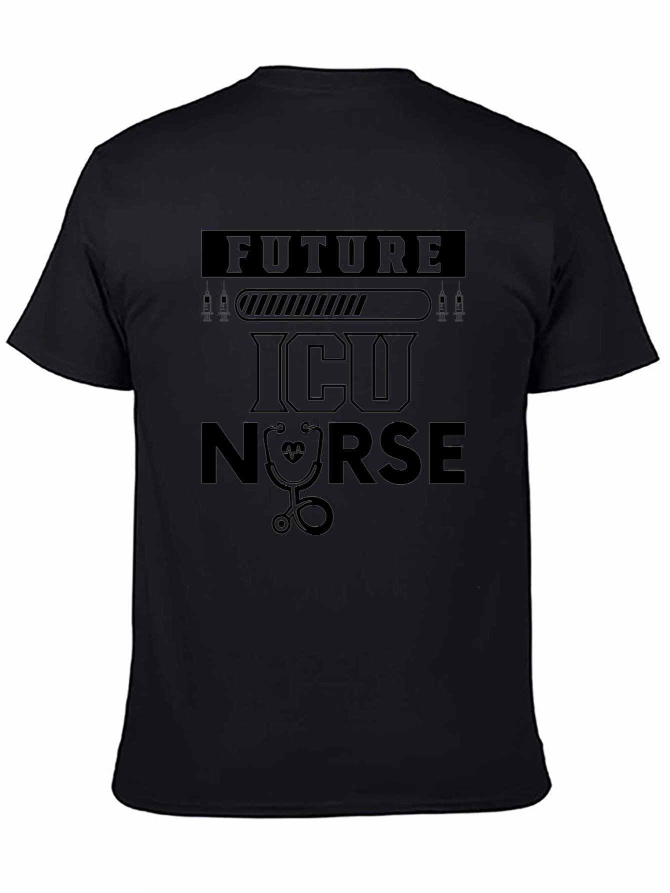 Future ICU Nurse Black Graphic T-Shirt