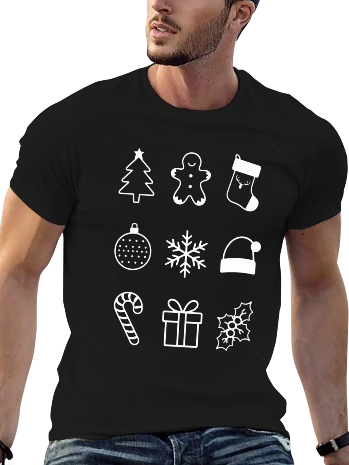 Festive Christmas Icons T-Shirt - Holiday Cheer