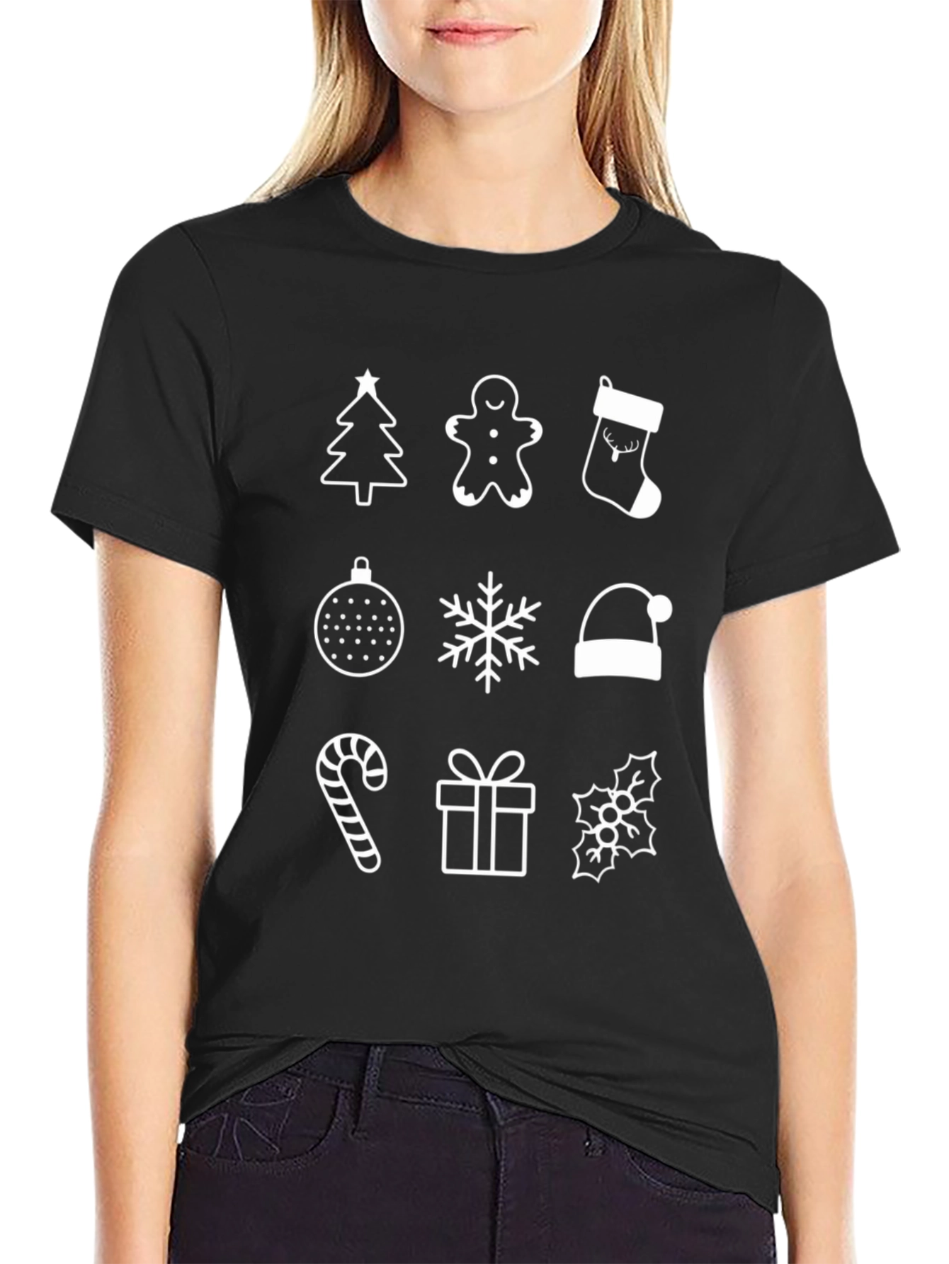 Festive Christmas Icons T-Shirt - Holiday Cheer