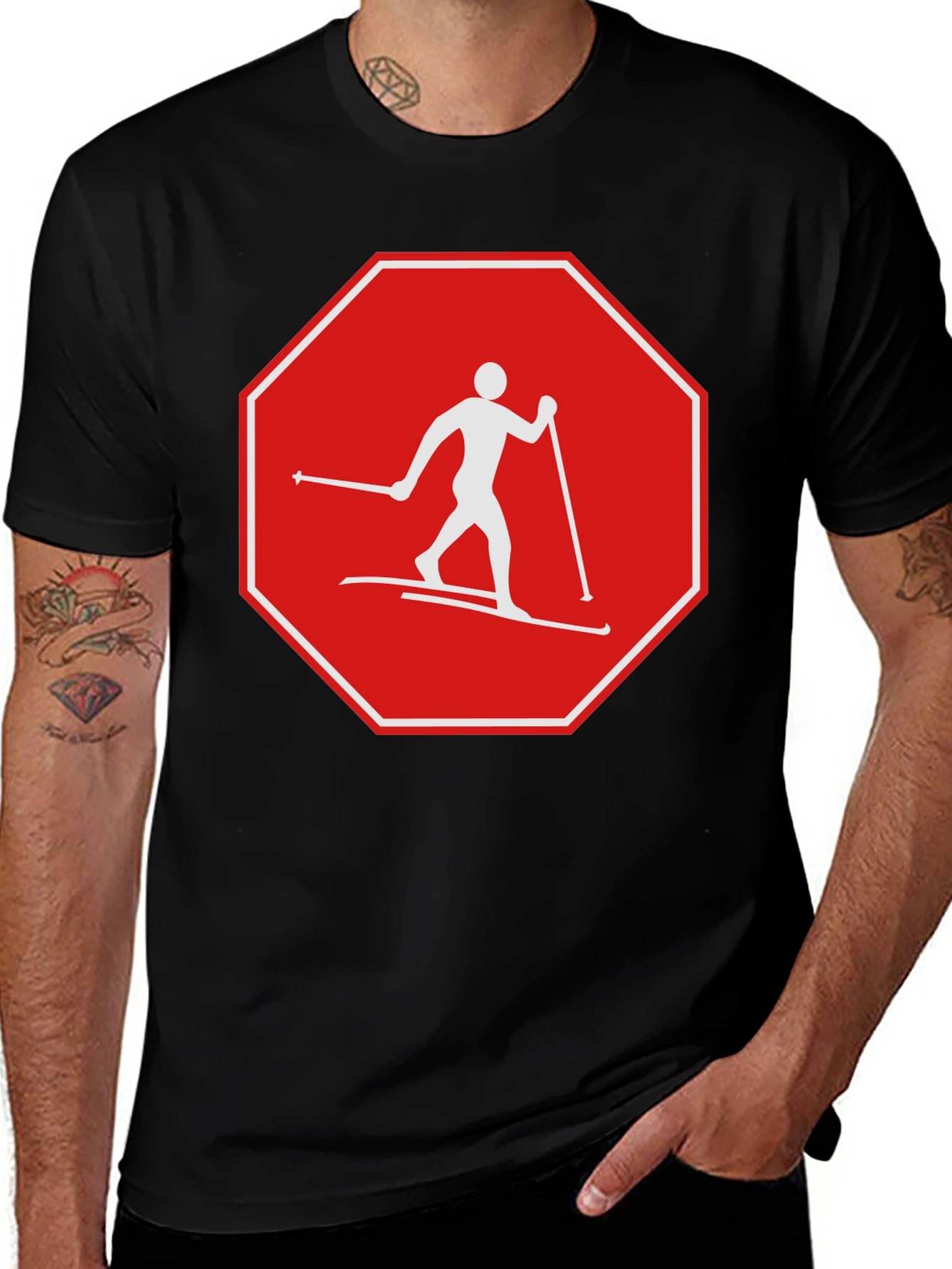 Stop Skiing Graphic T-Shirt - Funny Ski Apparel