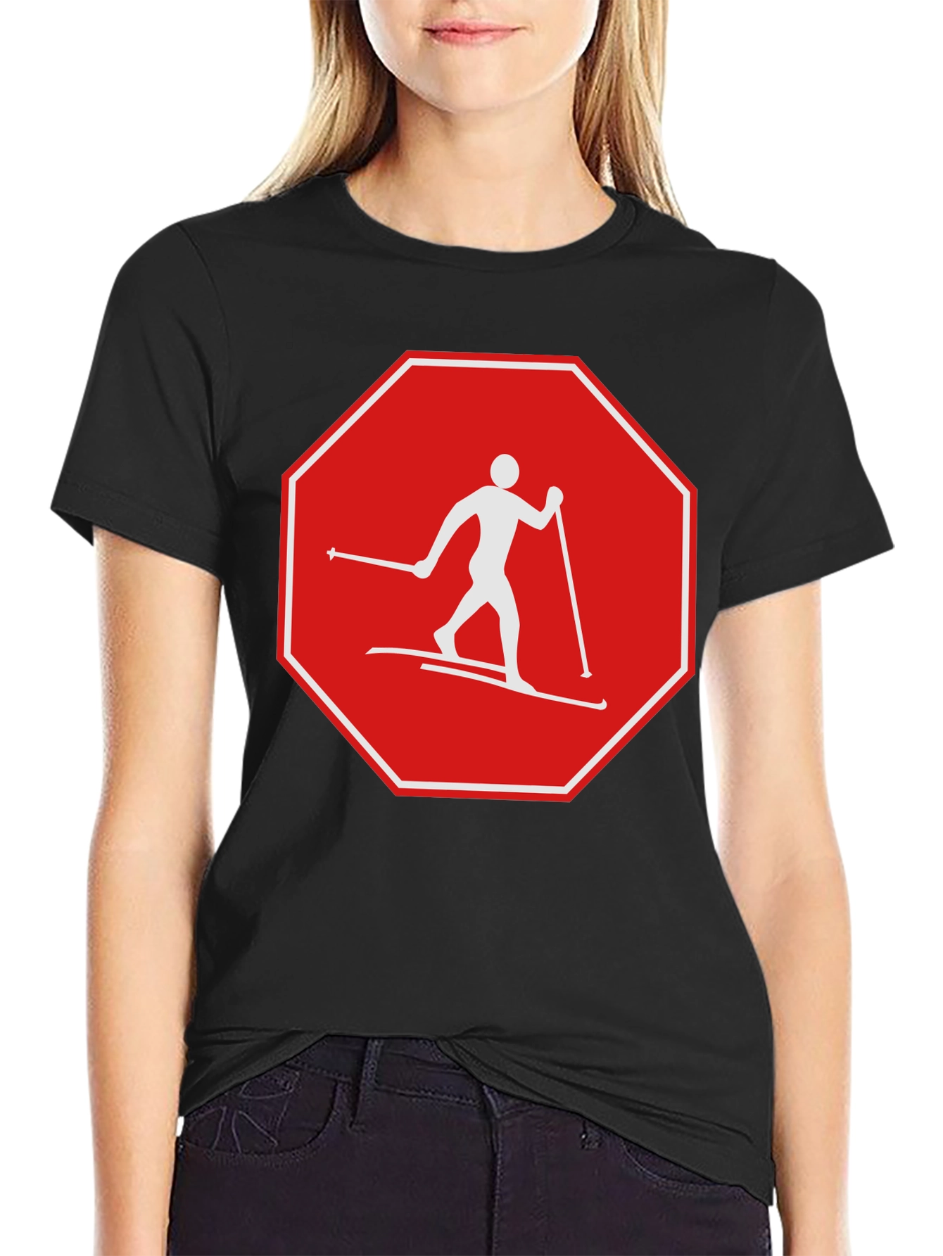 Stop Skiing Graphic T-Shirt - Funny Ski Apparel