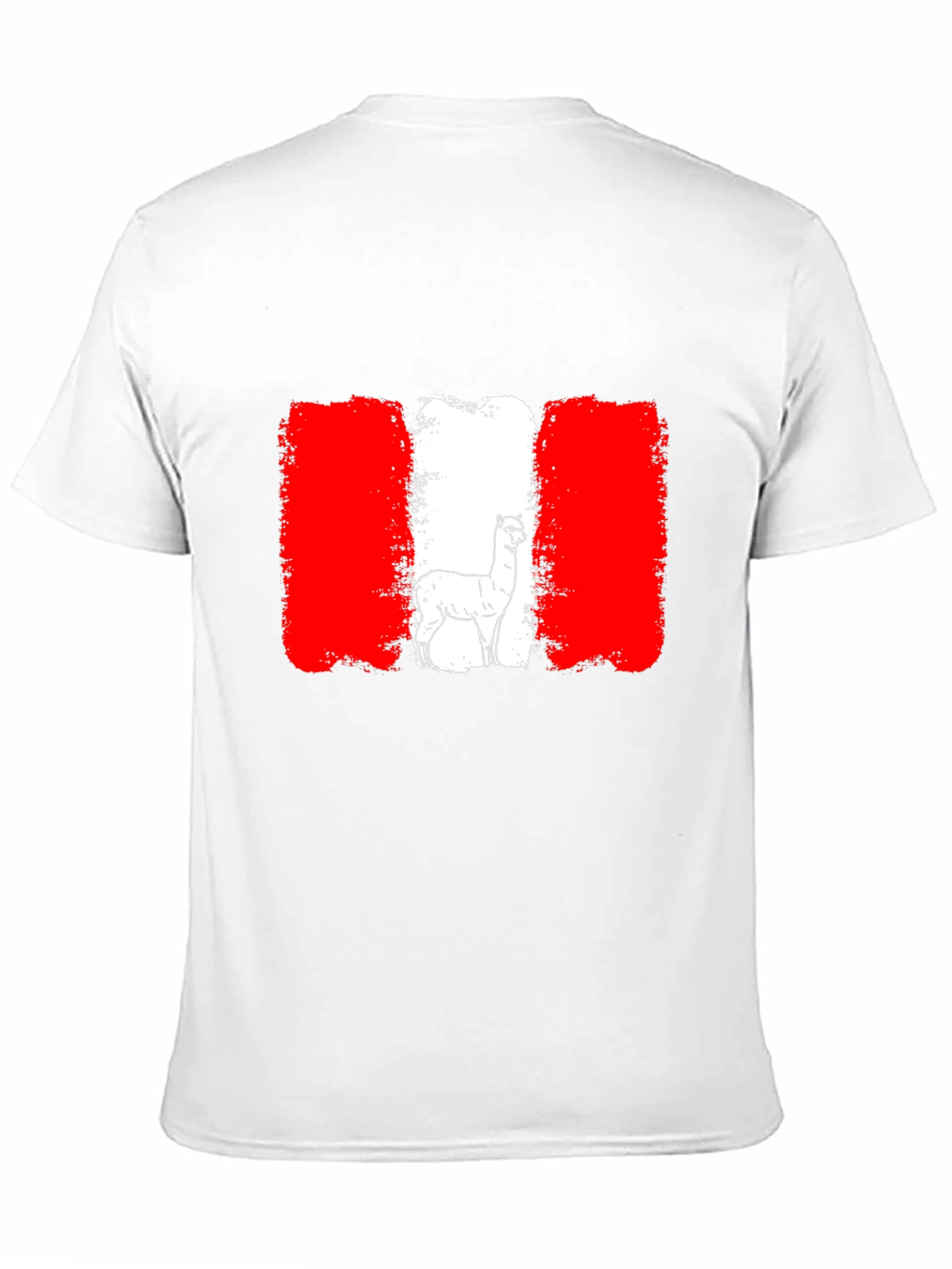 Peru Flag Alpaca Black T-Shirt