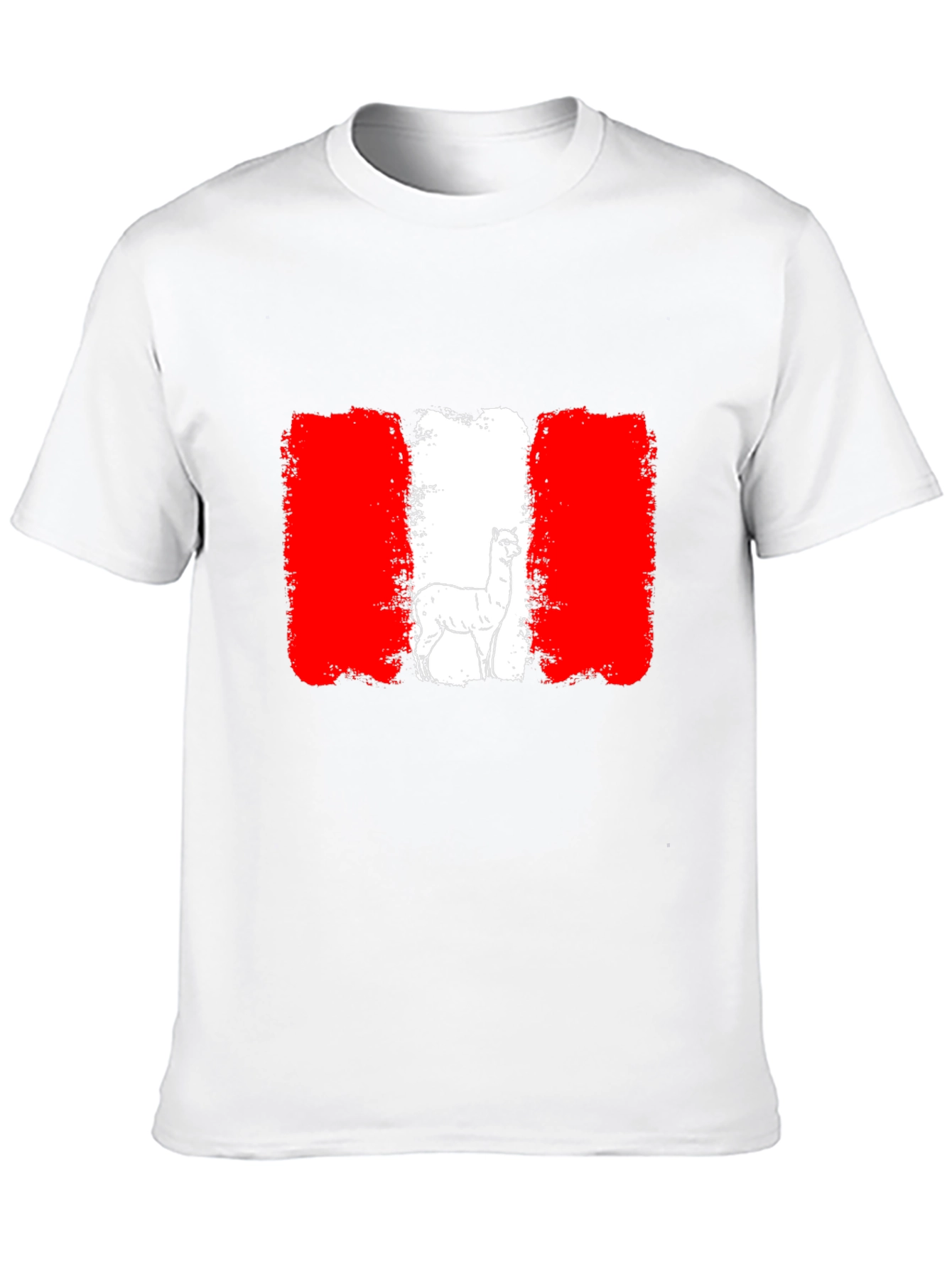 Peru Flag Alpaca Black T-Shirt