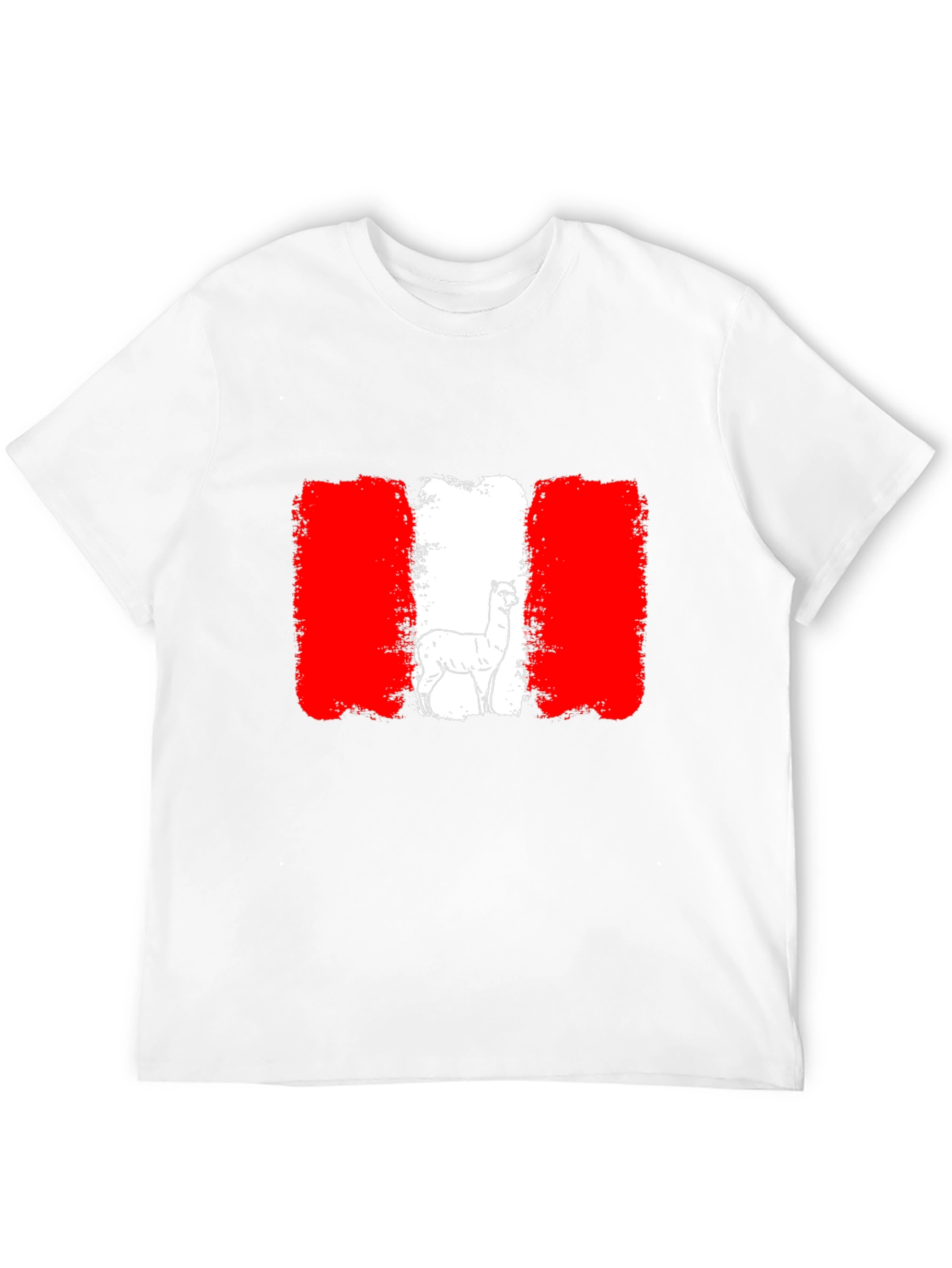 Peru Flag Alpaca Black T-Shirt