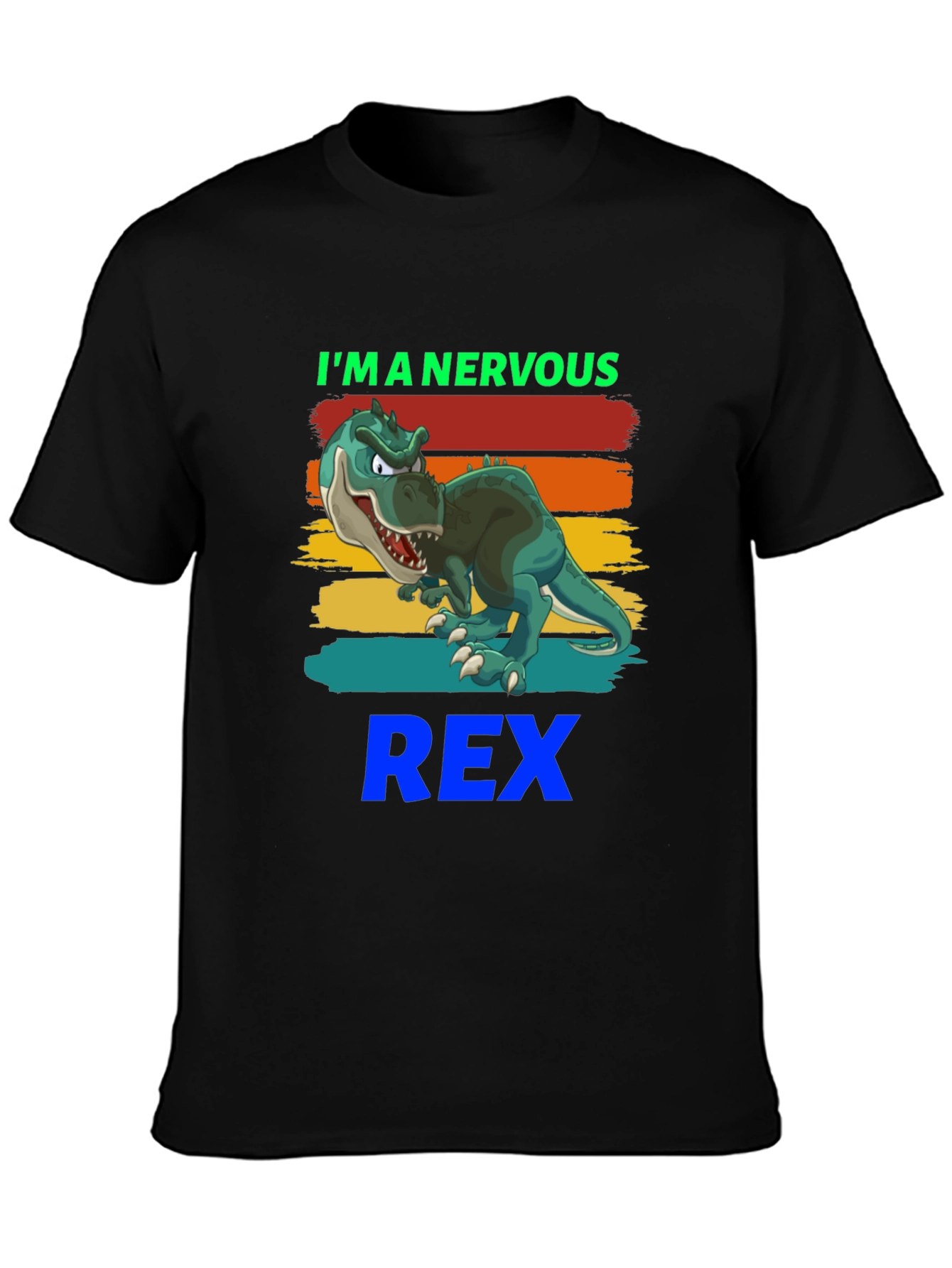Nervous Rex T-Shirt - Cartoon Dinosaur Tee