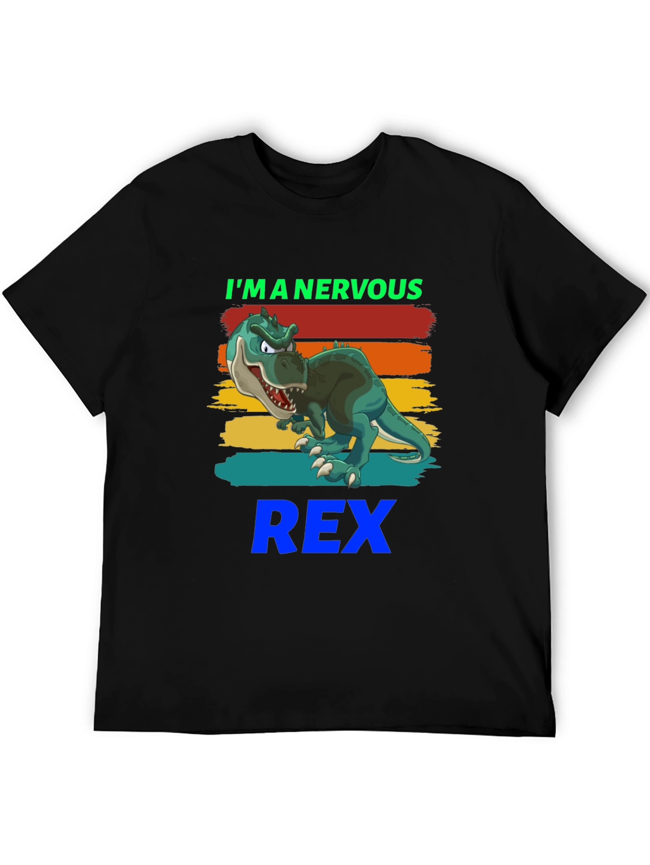 Nervous Rex T-Shirt - Cartoon Dinosaur Tee