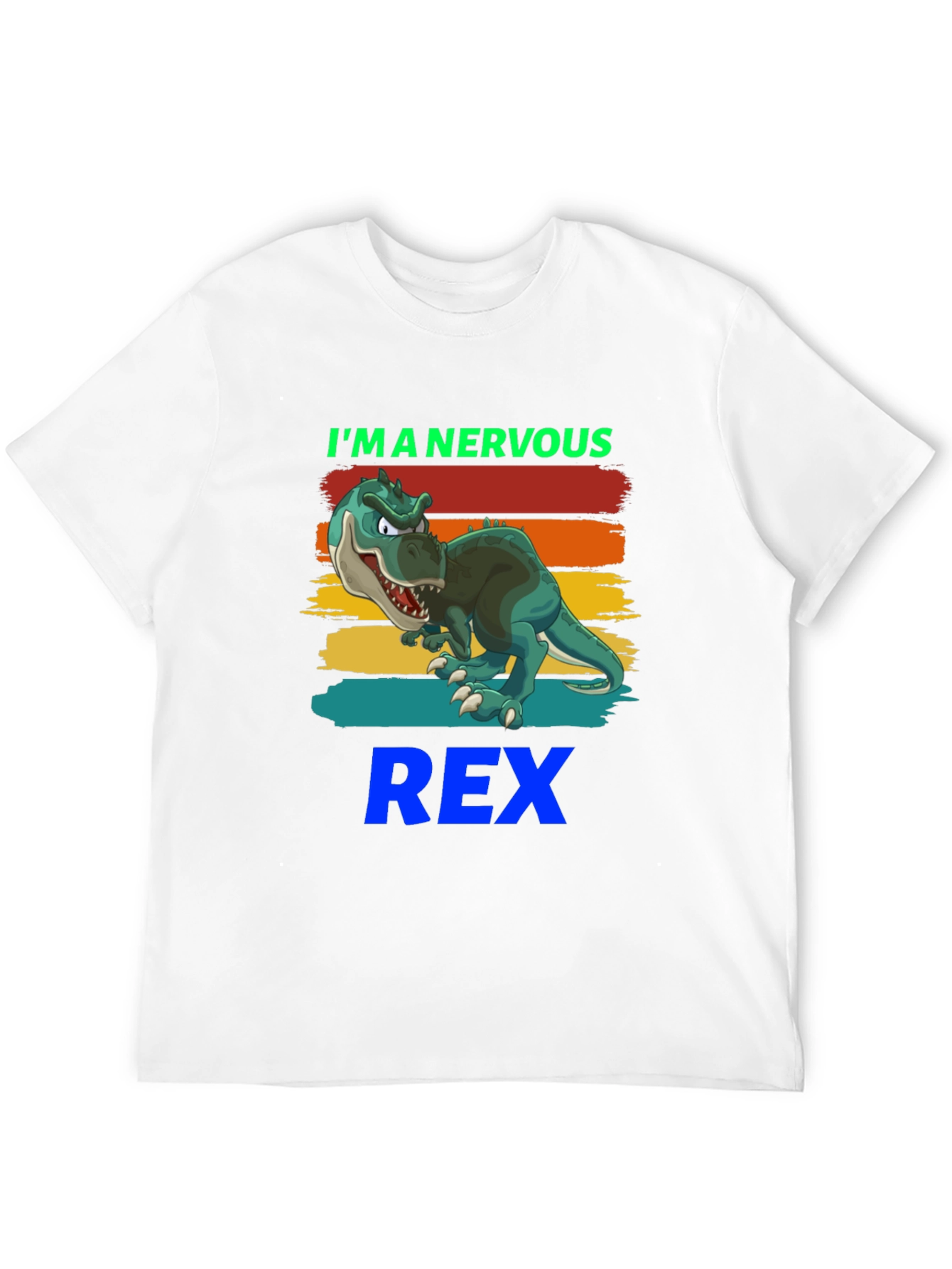 Nervous Rex T-Shirt - Cartoon Dinosaur Tee