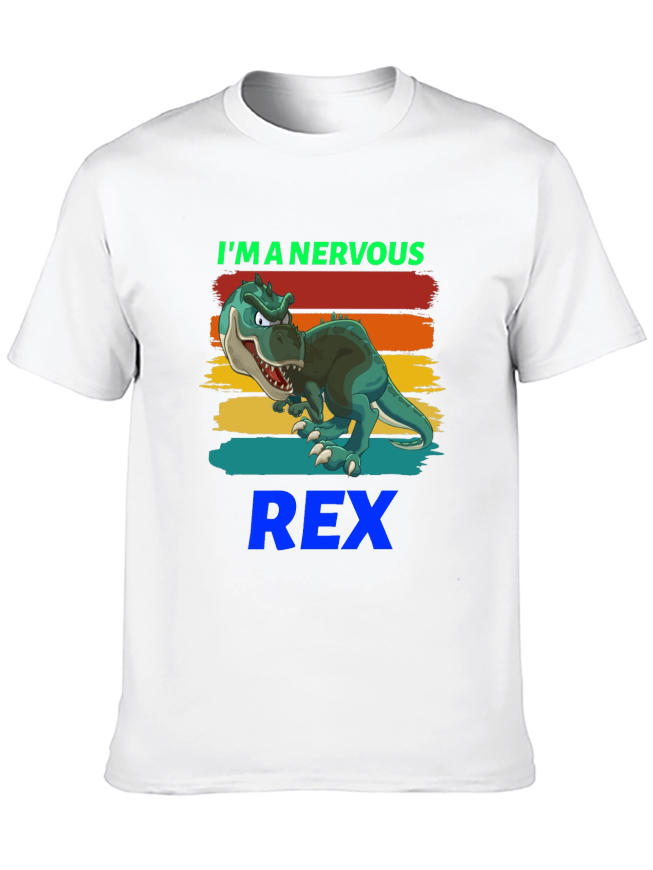Nervous Rex T-Shirt - Cartoon Dinosaur Tee