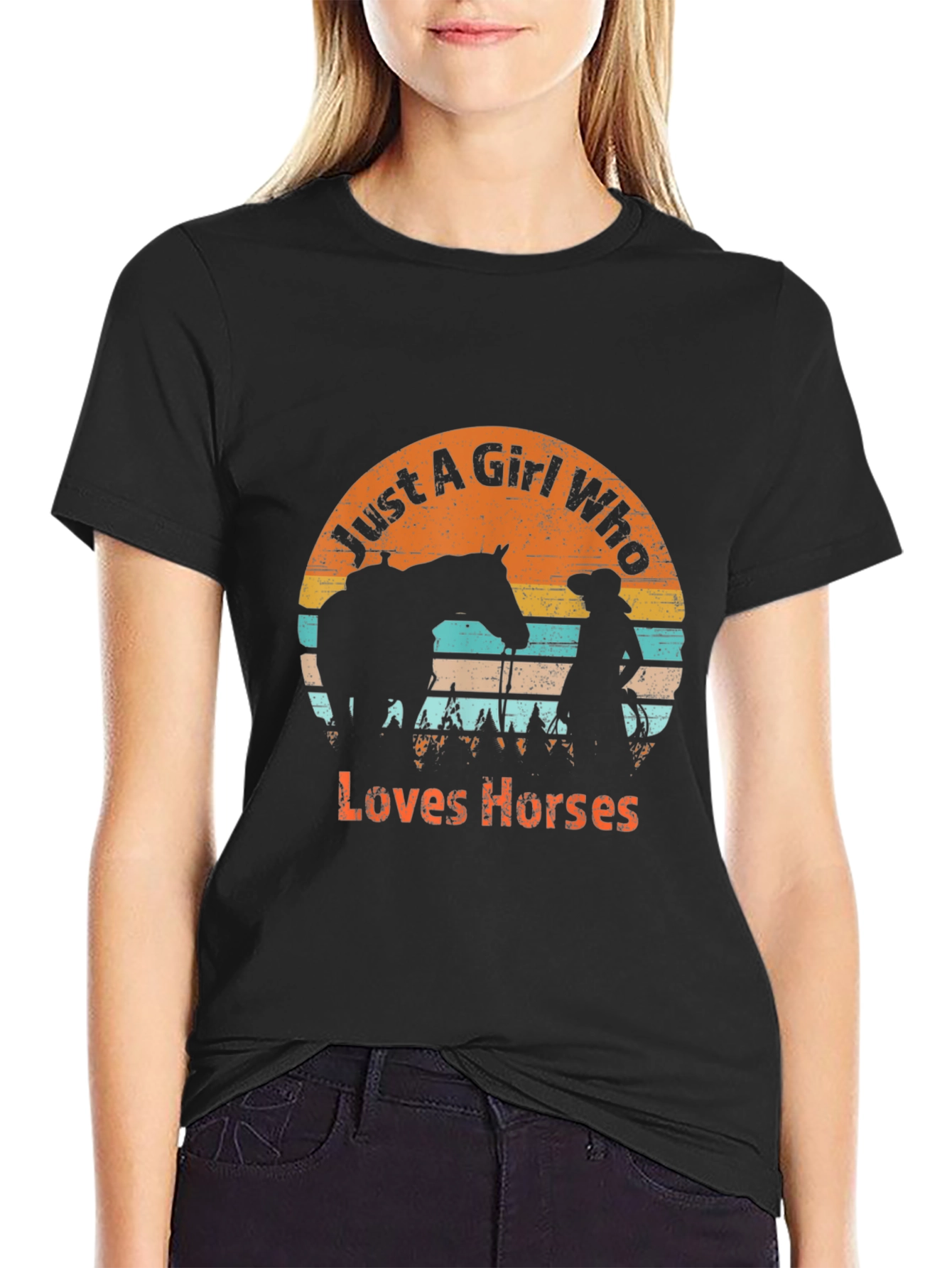 Just A Girl Who Loves Horses Graphic T-Shirt