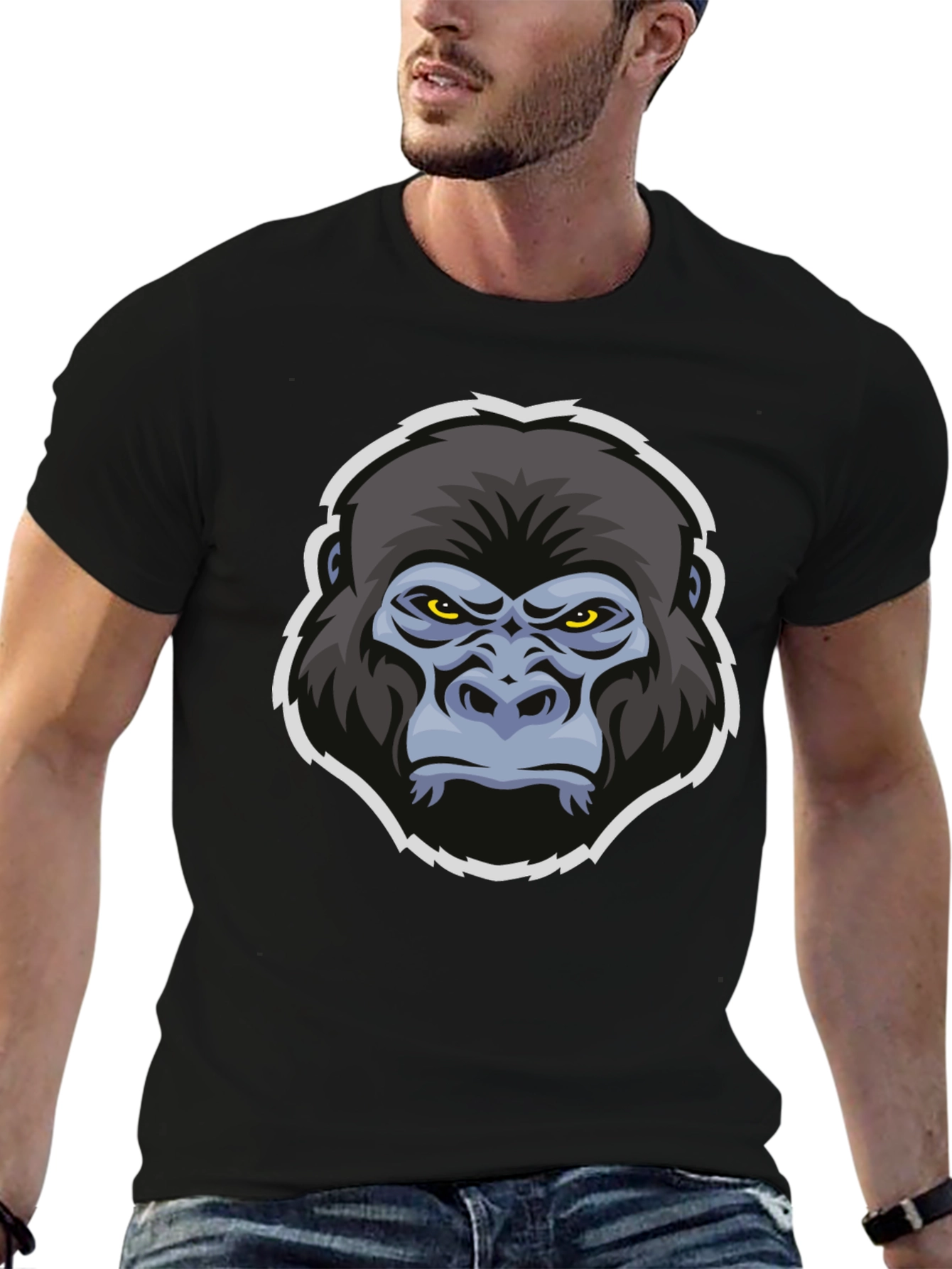 Gorilla Graphic T-Shirt - Bold Animal Print Tee