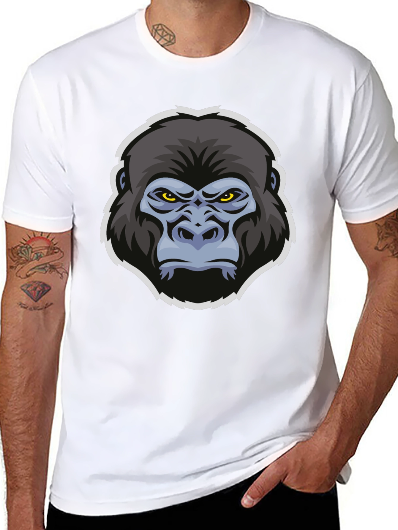 Gorilla Graphic T-Shirt - Bold Animal Print Tee