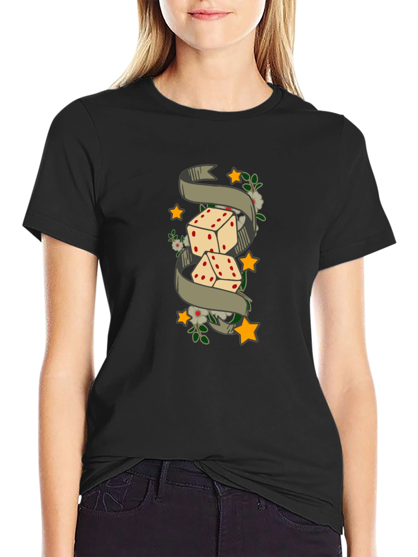 Dice Tattoo Style T-Shirt