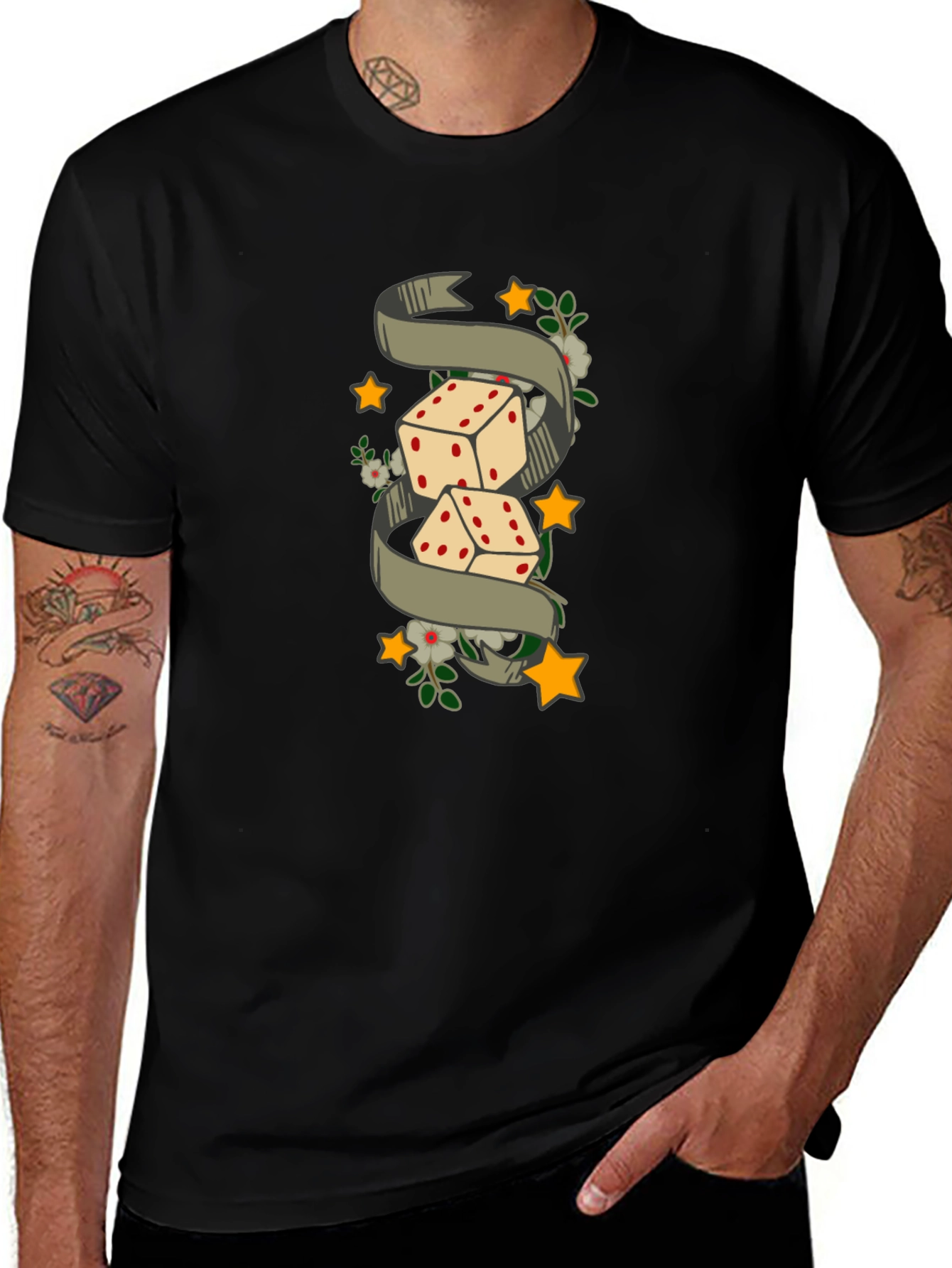 Dice Tattoo Style T-Shirt