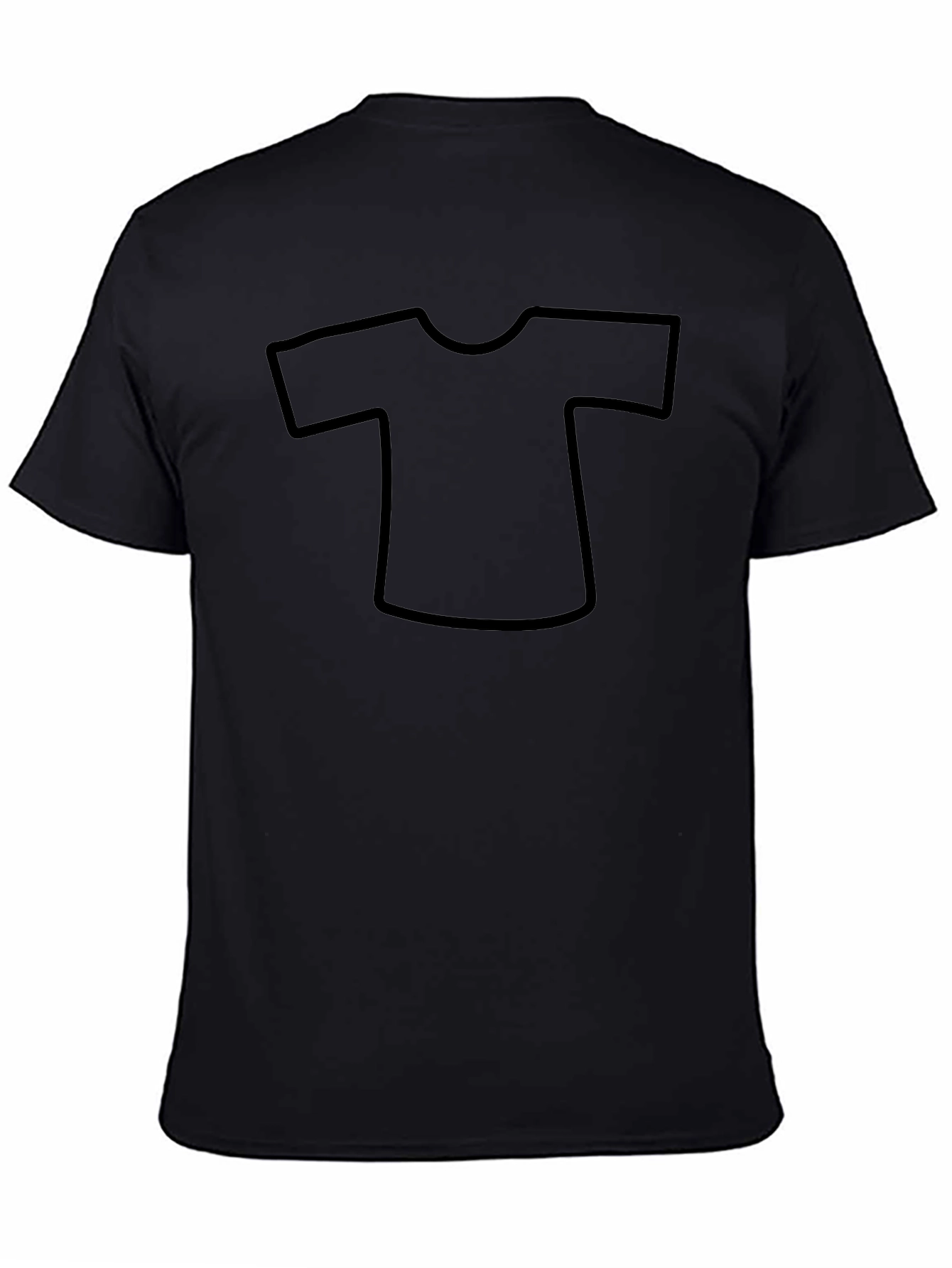 Mens Black T-Shirt with Graphic Outline